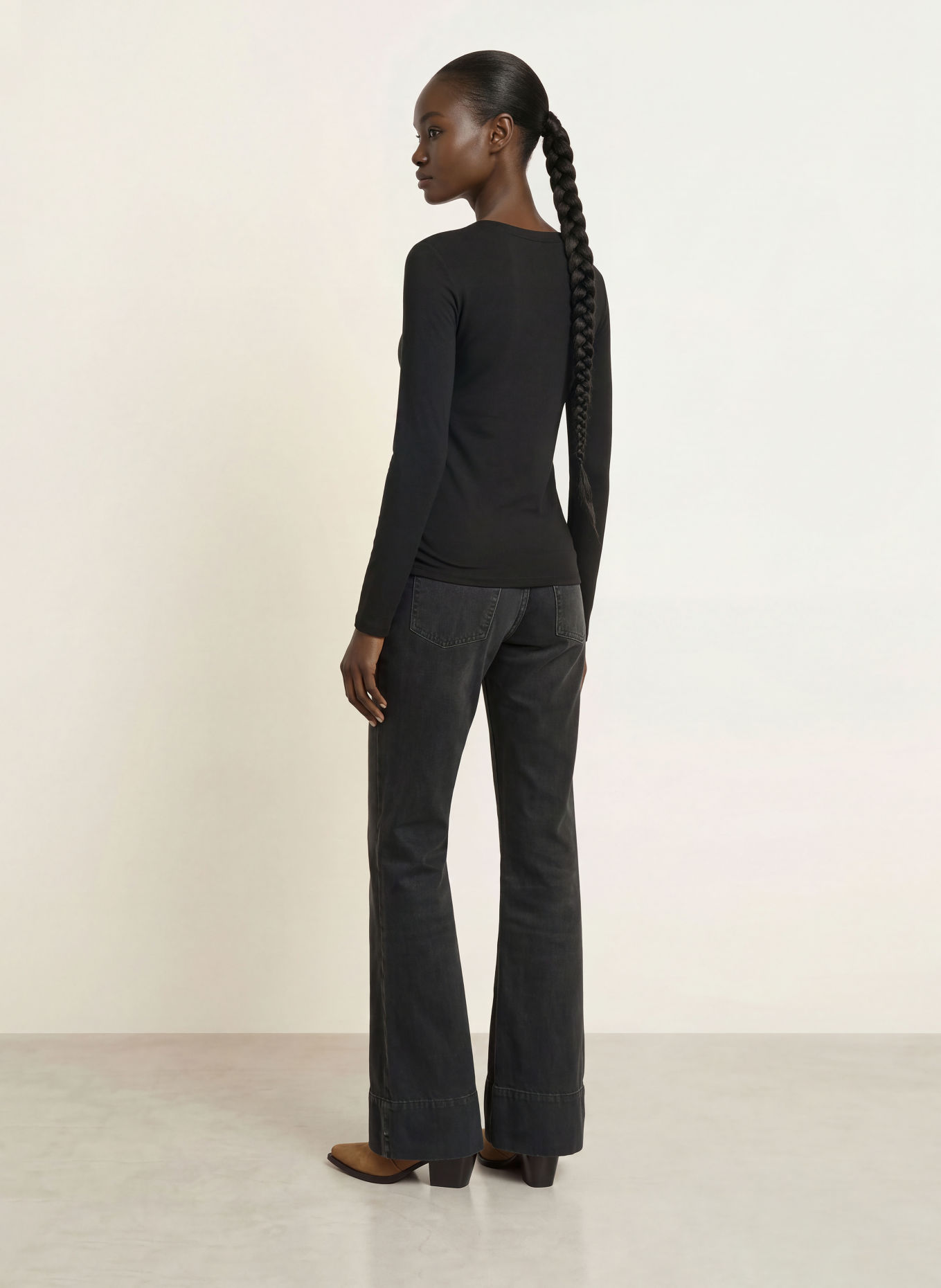 BOSS ELIVA Long-sleeve shirt: BLACK