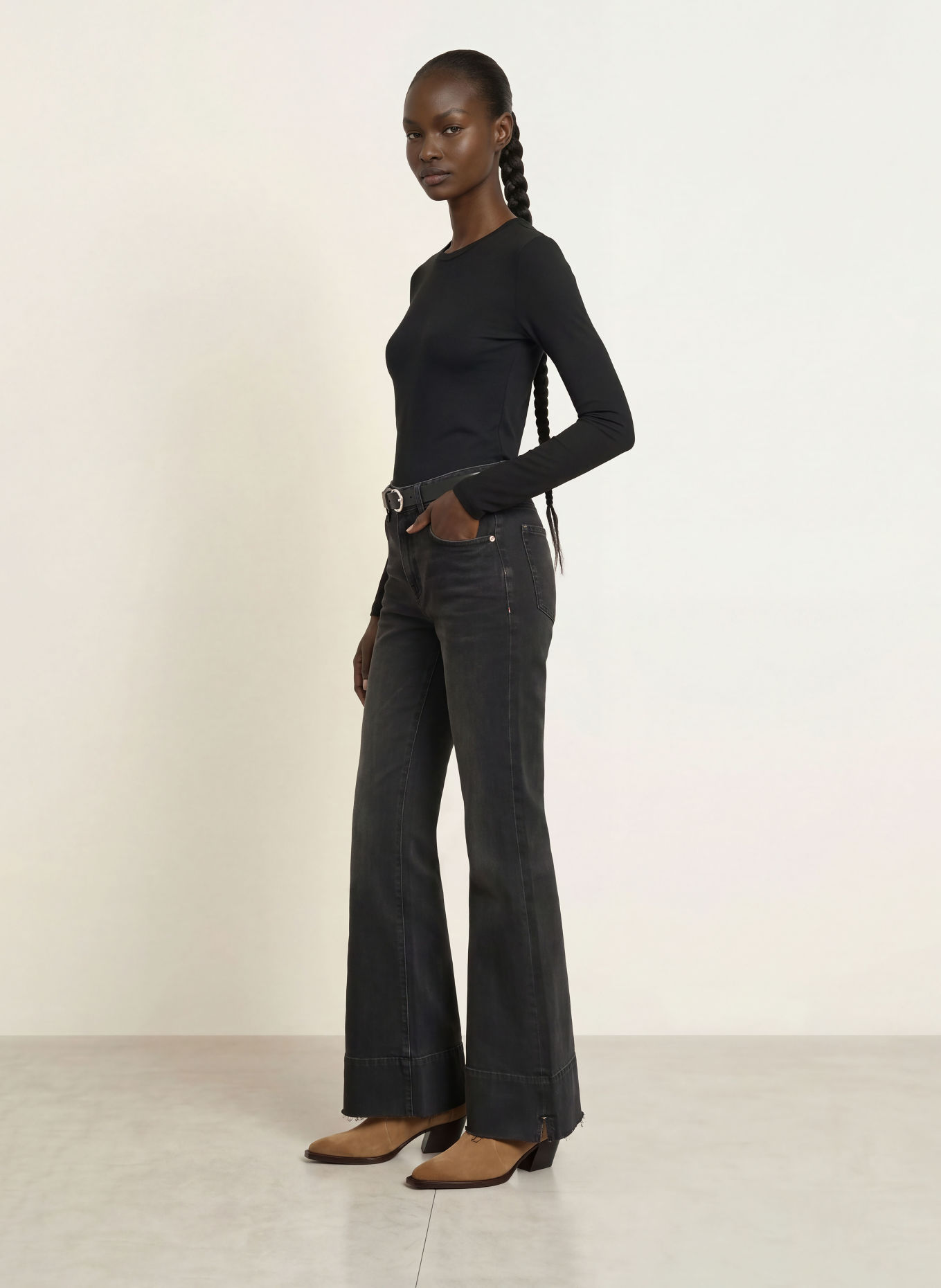 BOSS ELIVA Long-sleeve shirt: BLACK