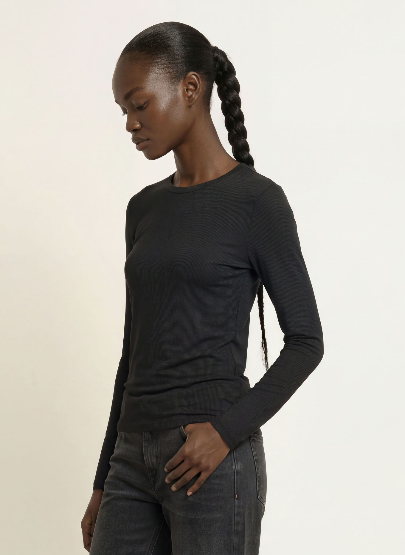 BOSS ELIVA Long-sleeve shirt: BLACK