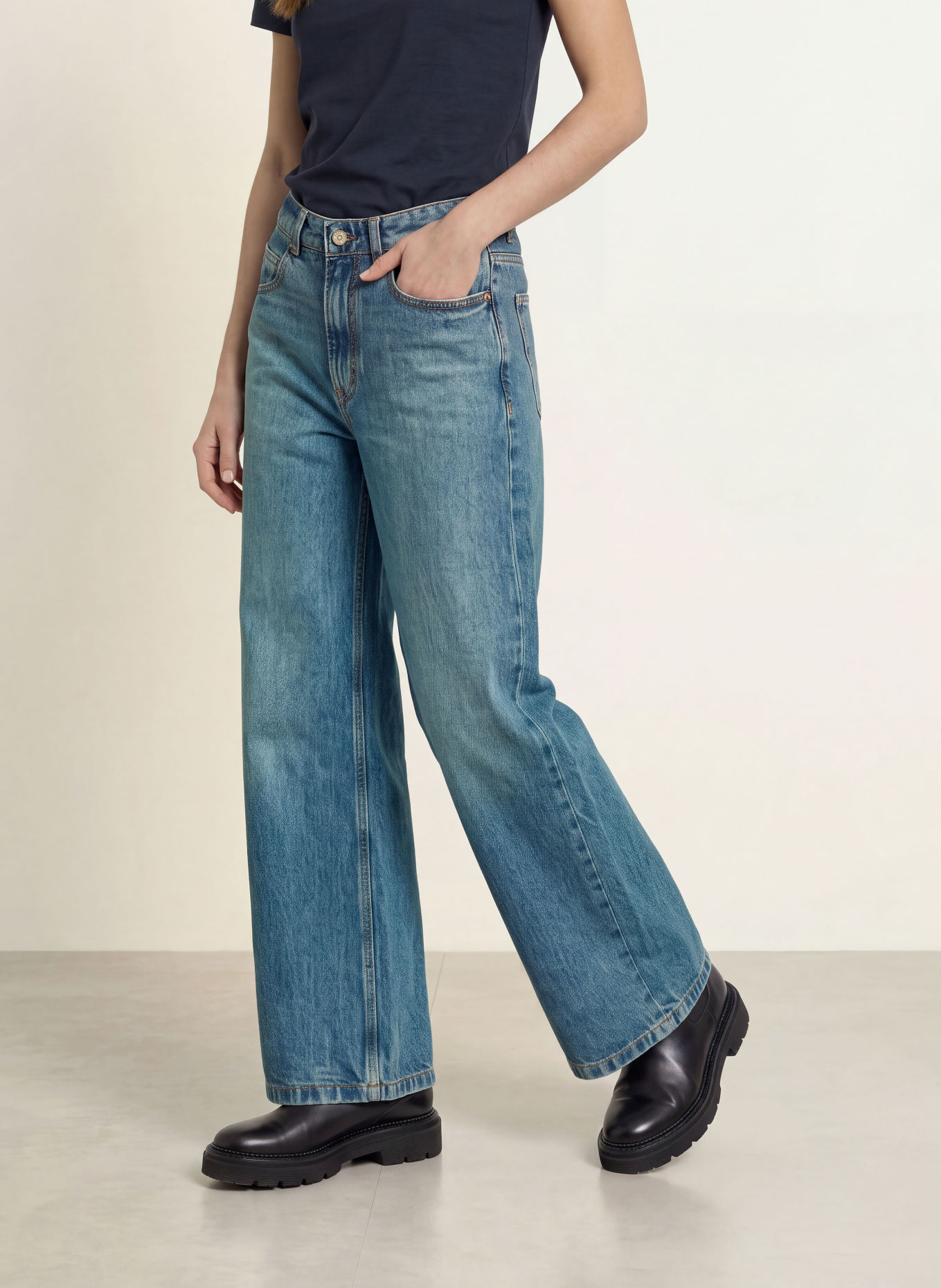 BOSS Wide-Leg jeans THE MARLENE: 427 MEDIUM BLUE