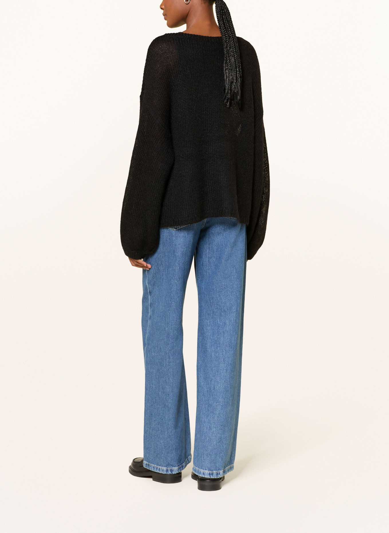 BOSS FARAZENA Sweater with Mohair: BLACK