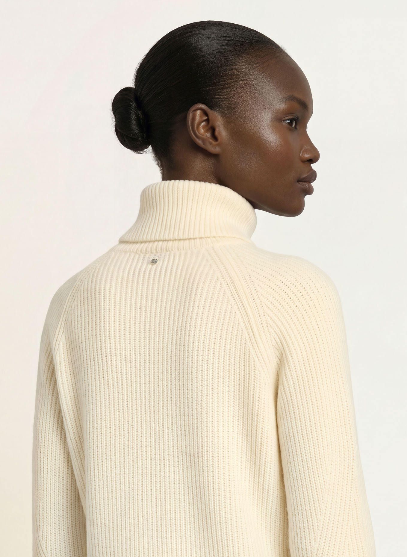 BOSS FALODINA-rullekravepullover med alpaka: CREME