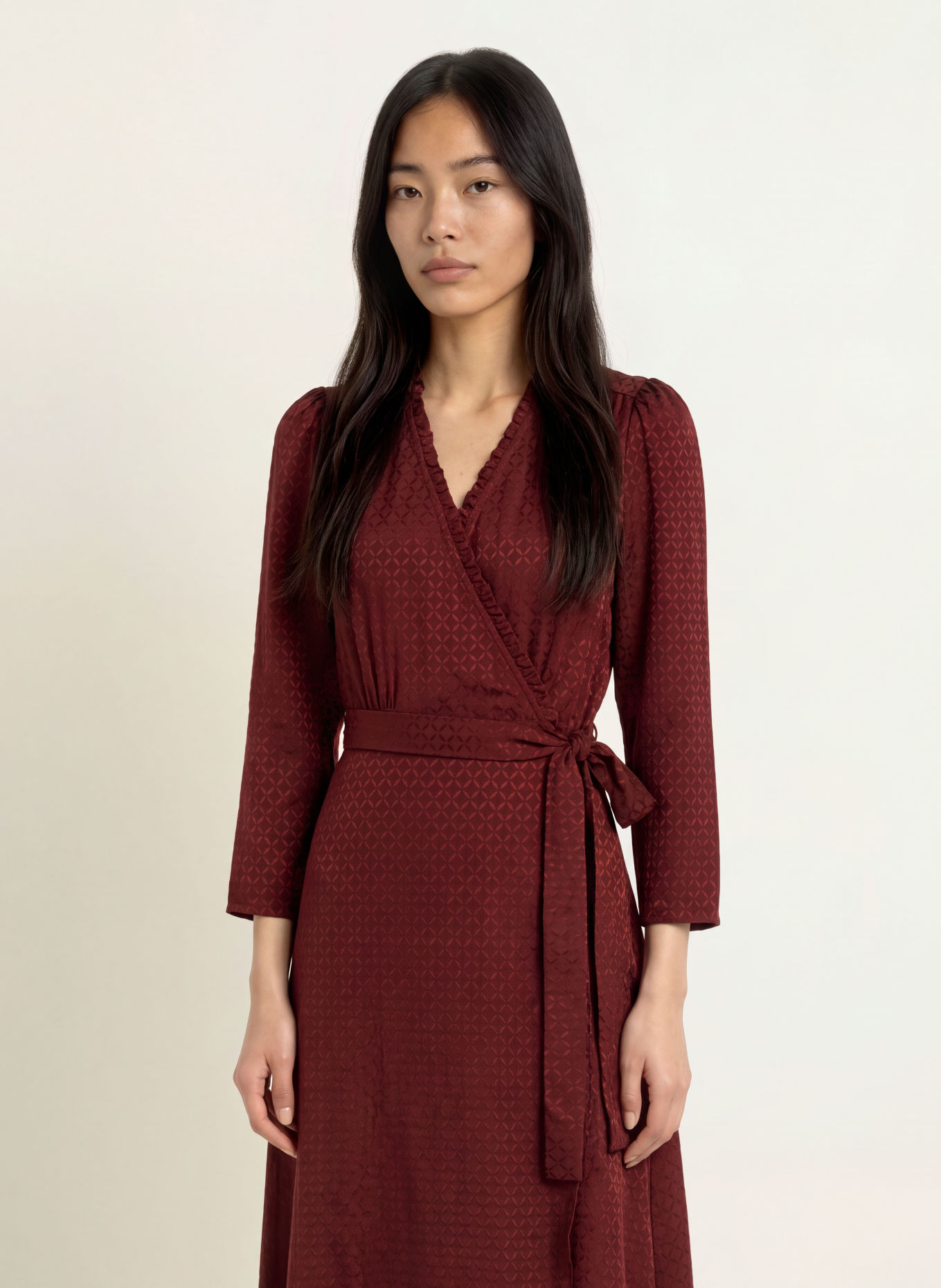 SUNCOO CIPRI Wrap dress: DARK RED