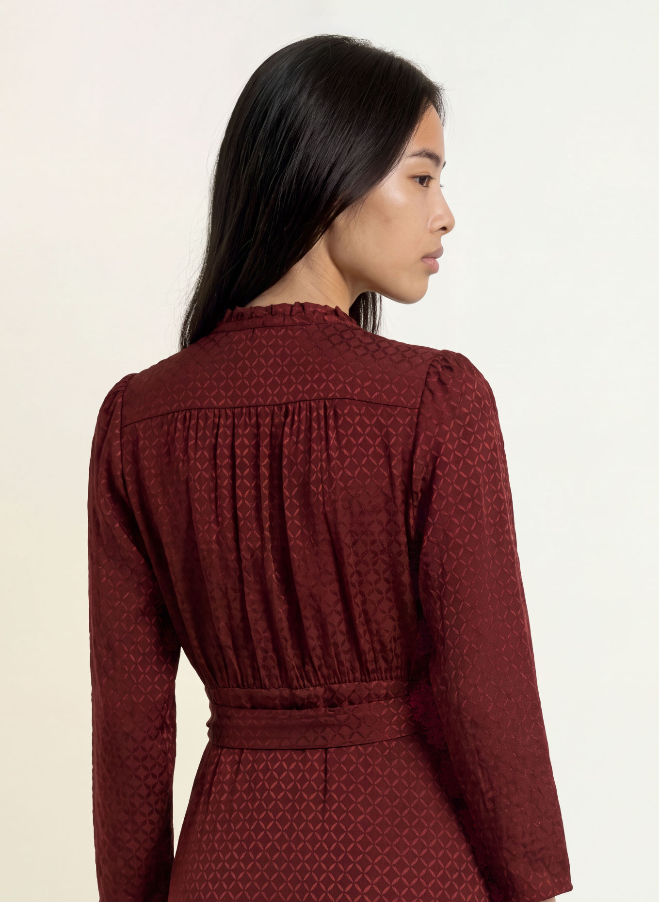 SUNCOO CIPRI Wrap dress: DARK RED