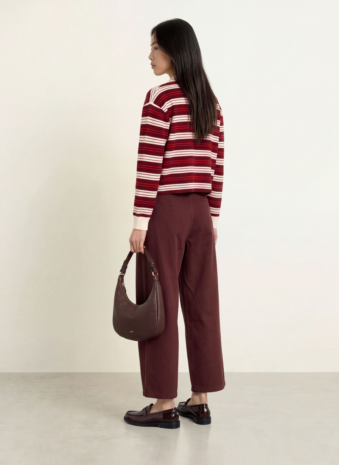 SUNCOO RIM wide-leg trousers: 53-PRUNE