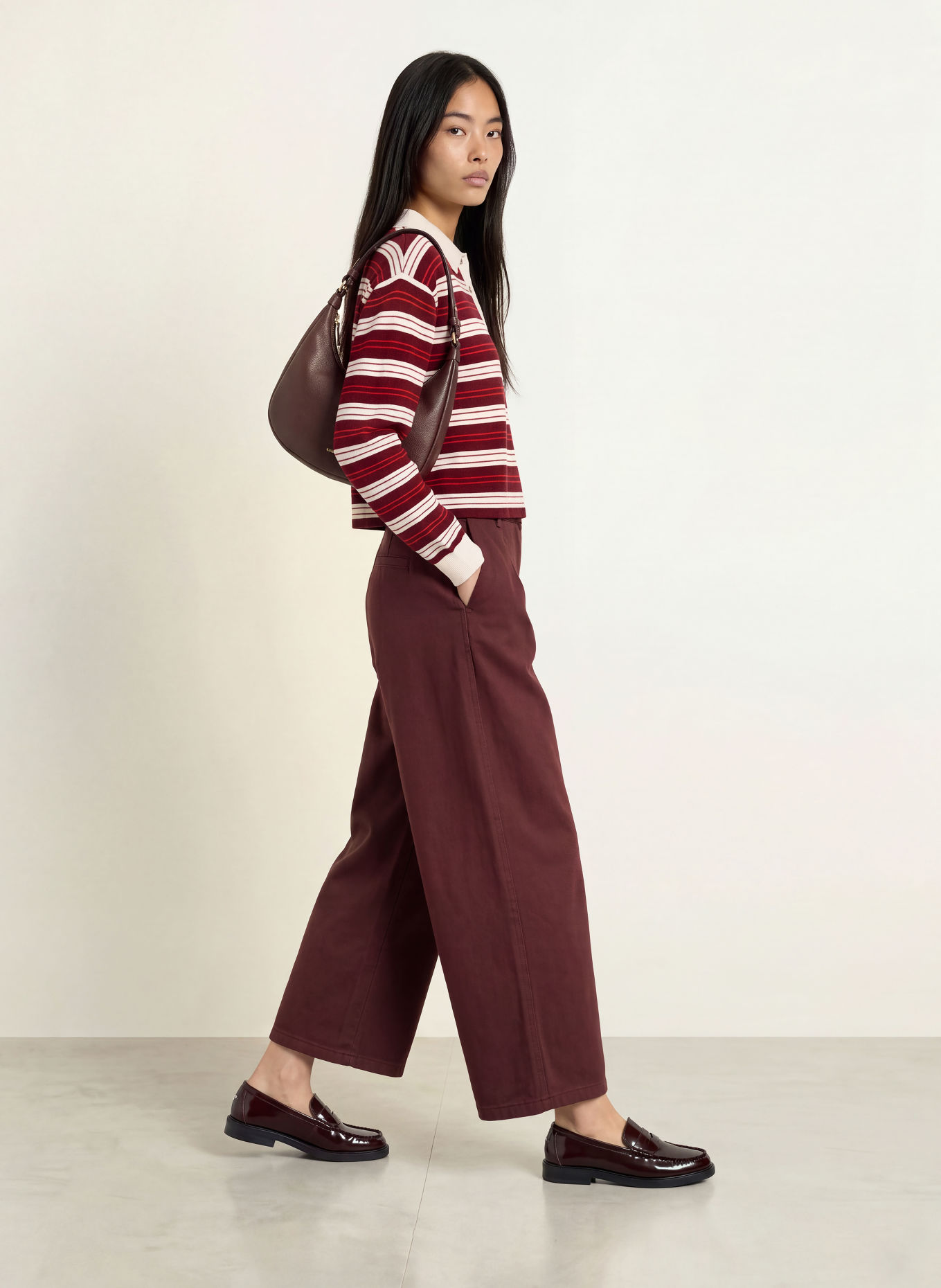 SUNCOO RIM wide-leg trousers: 53-PRUNE