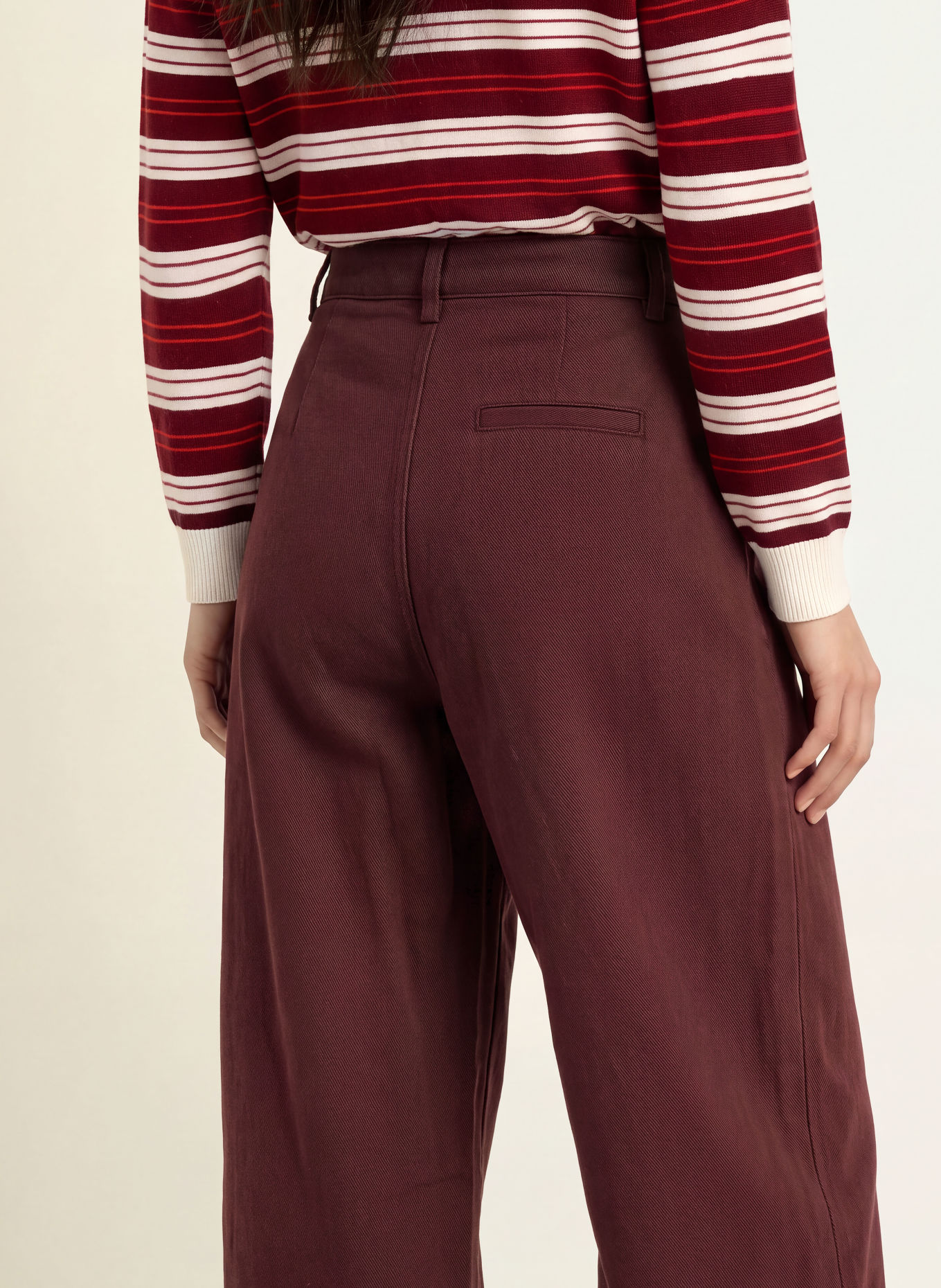 SUNCOO RIM wide-leg trousers: 53-PRUNE