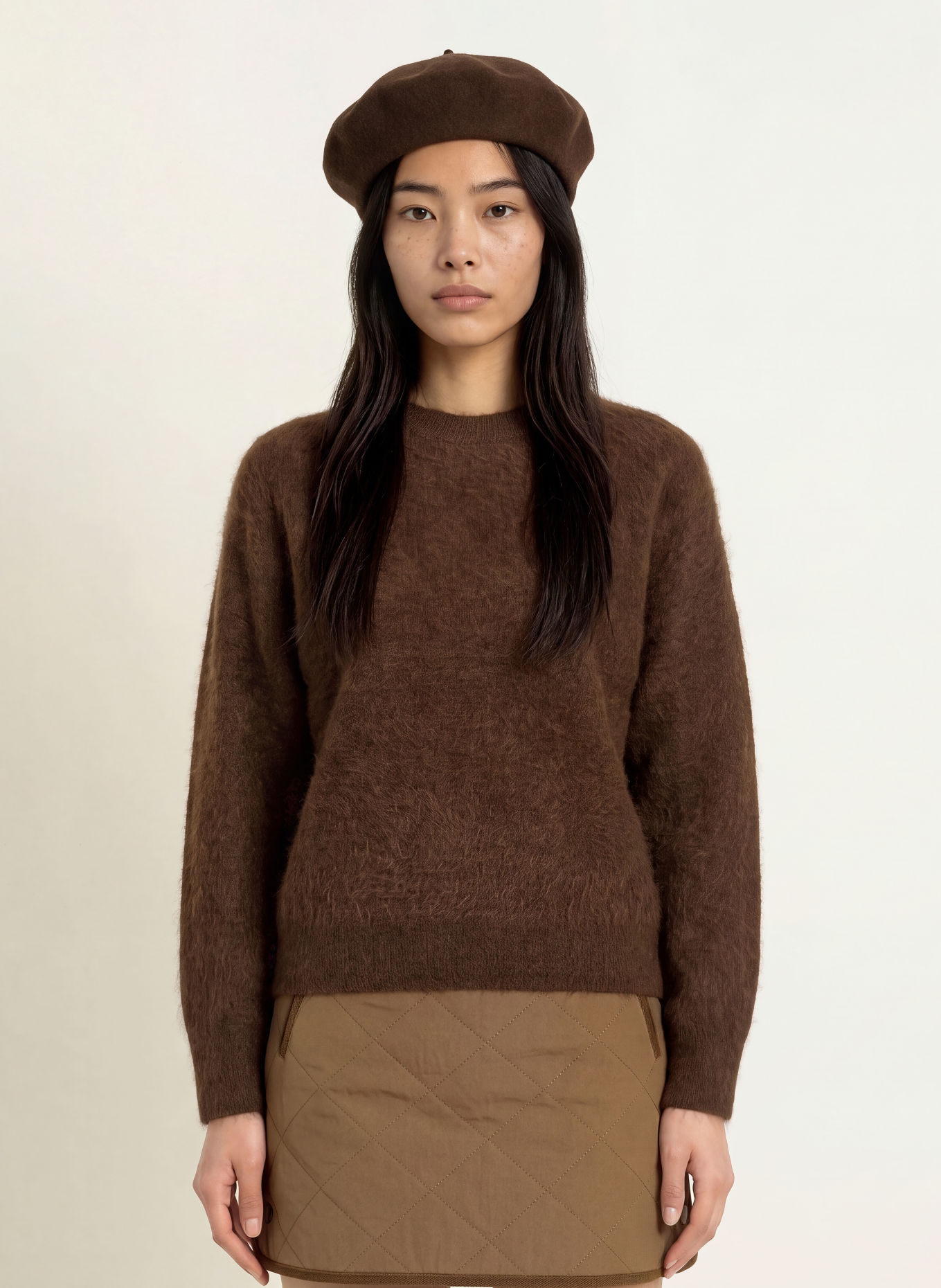 SUNCOO PICADI Sweater: DARK BROWN
