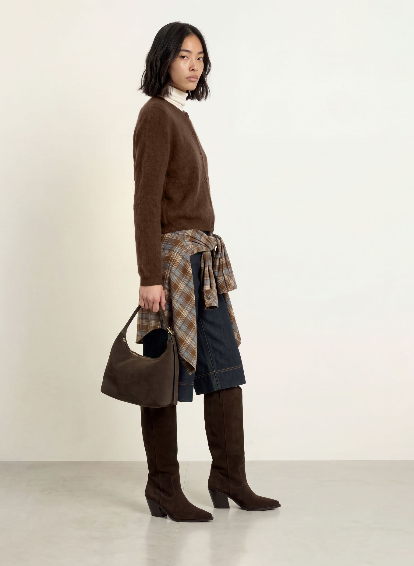 SUNCOO GALINA Cardigan: DARK BROWN