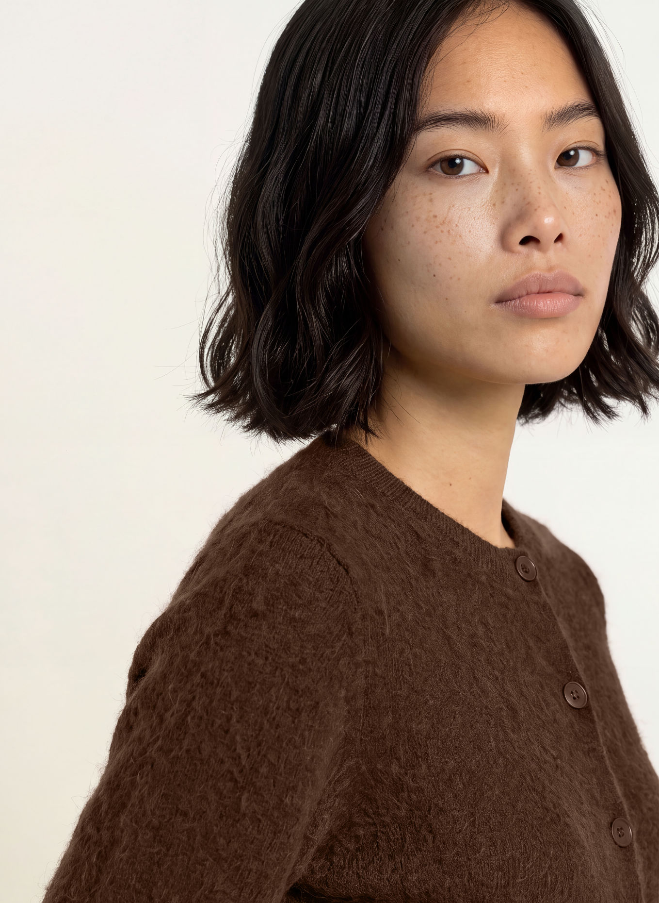 SUNCOO GALINA Cardigan: DARK BROWN