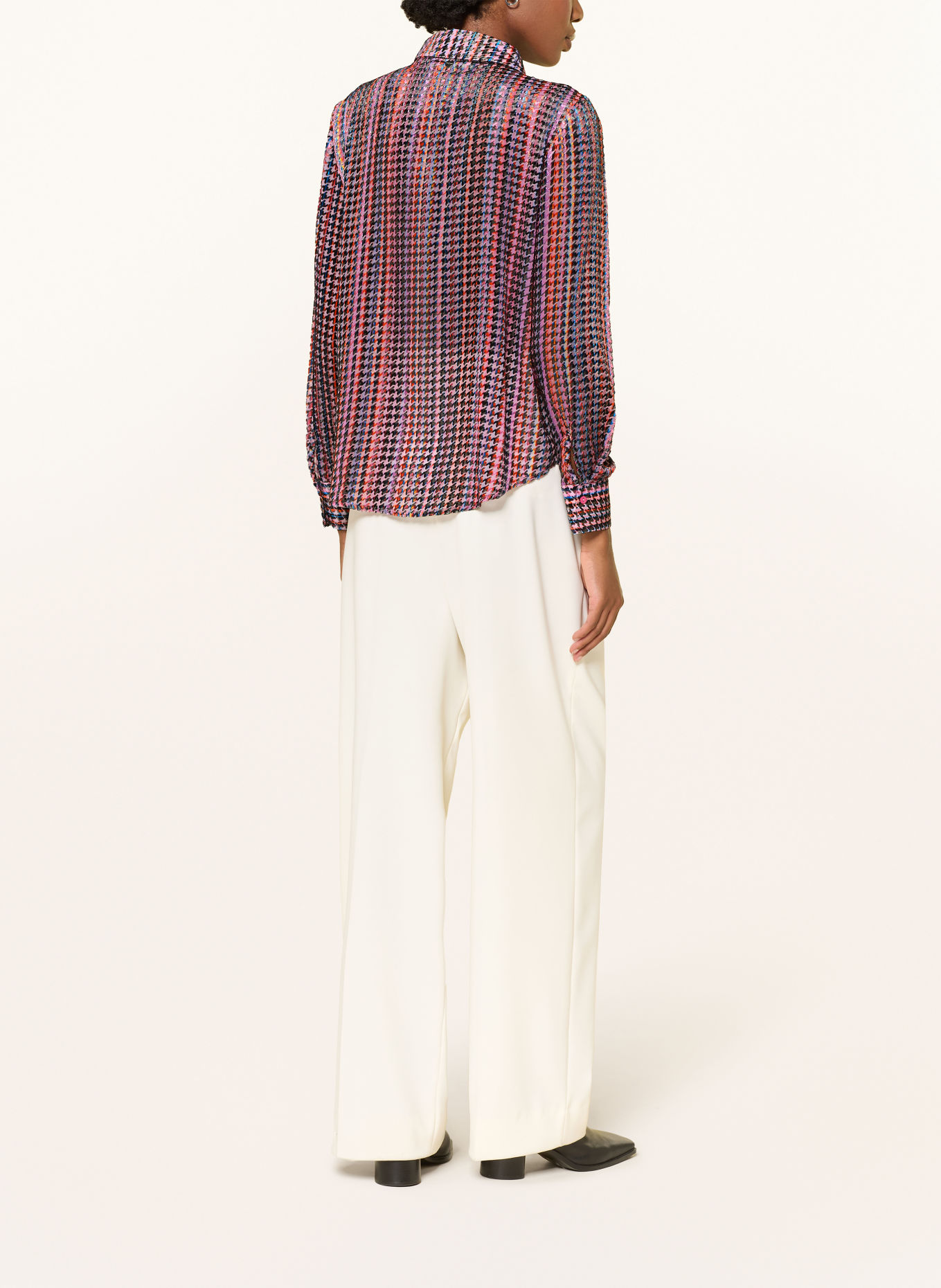 Rich & Royal Velvet shirt blouse: PINK / ORANGE / BLUE