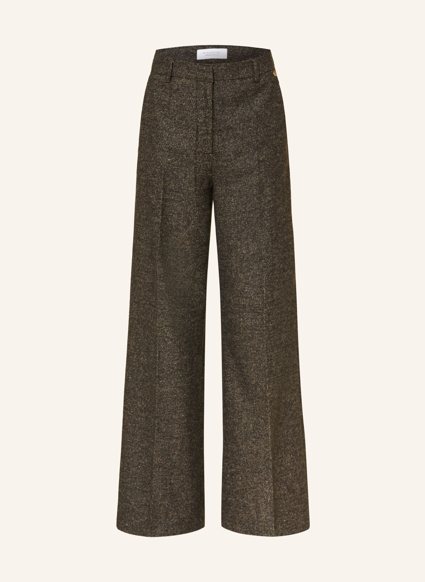 Rich & Royal Wide-leg trousers: DARK BROWN