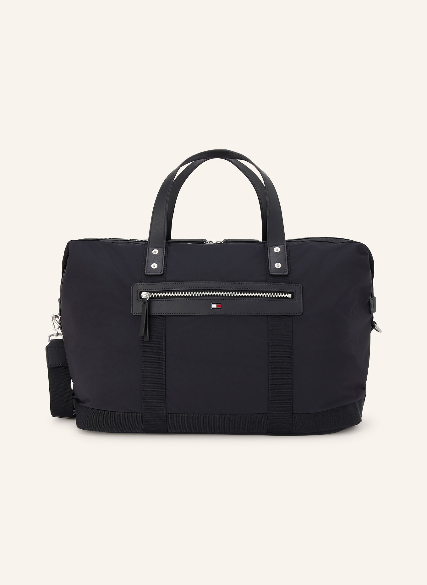 TOMMY HILFIGER Travel bag: BLACK / SILVER
