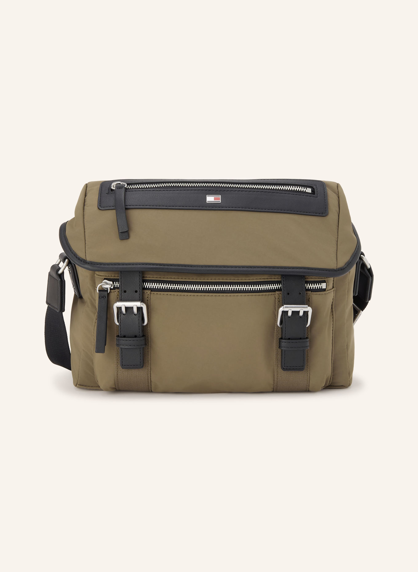 TOMMY HILFIGER Crossbody bag: KHAKI / SILVER / BLACK