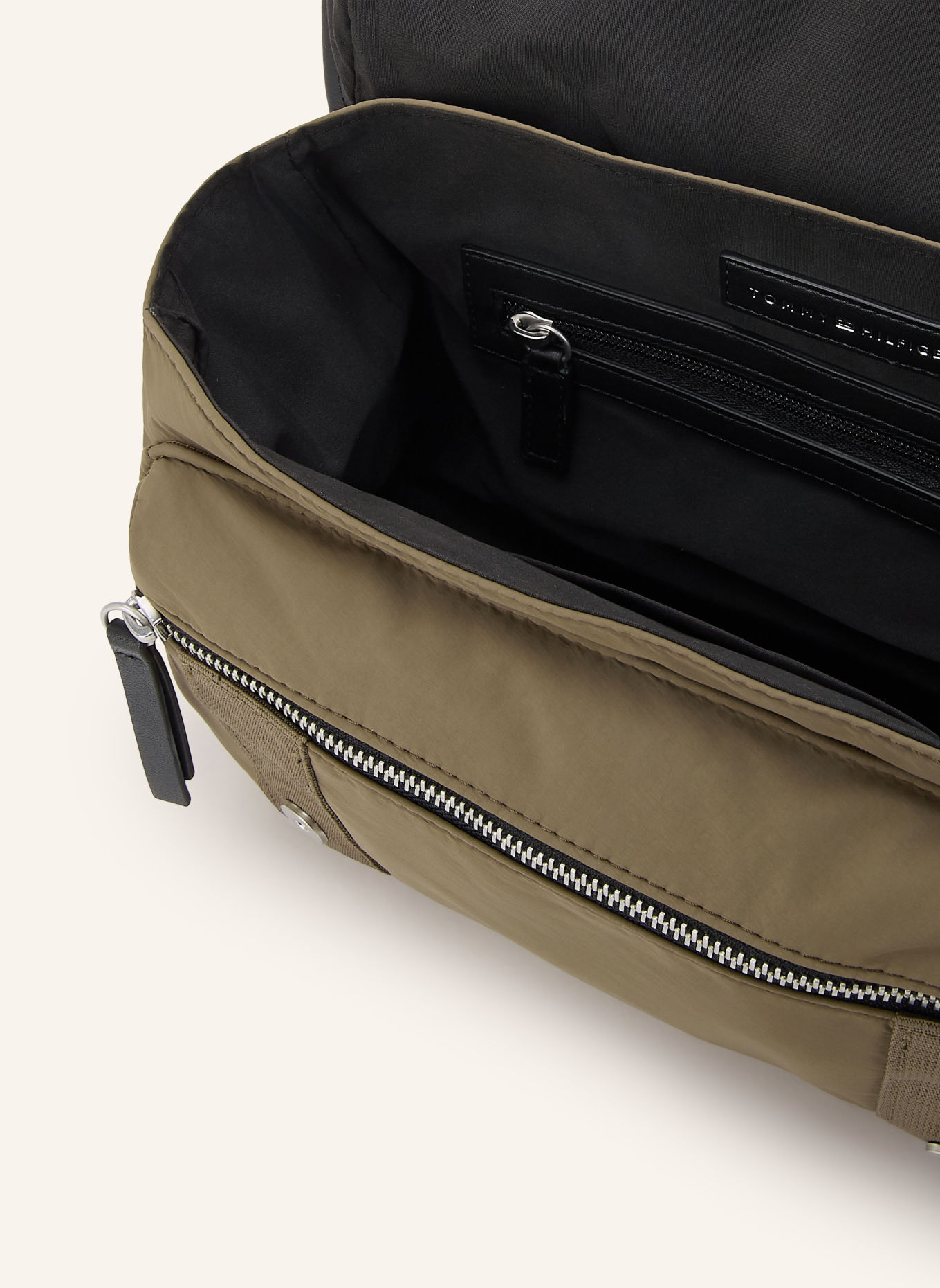 TOMMY HILFIGER Crossbody bag: KHAKI / SILVER / BLACK