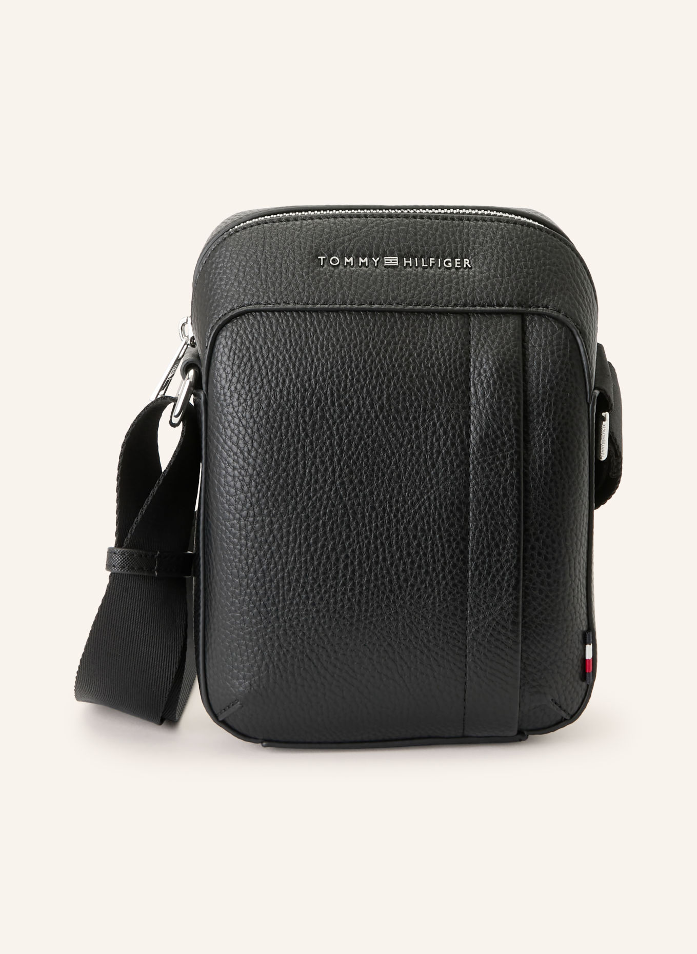 TOMMY HILFIGER Crossbody bag: BLACK / SILVER