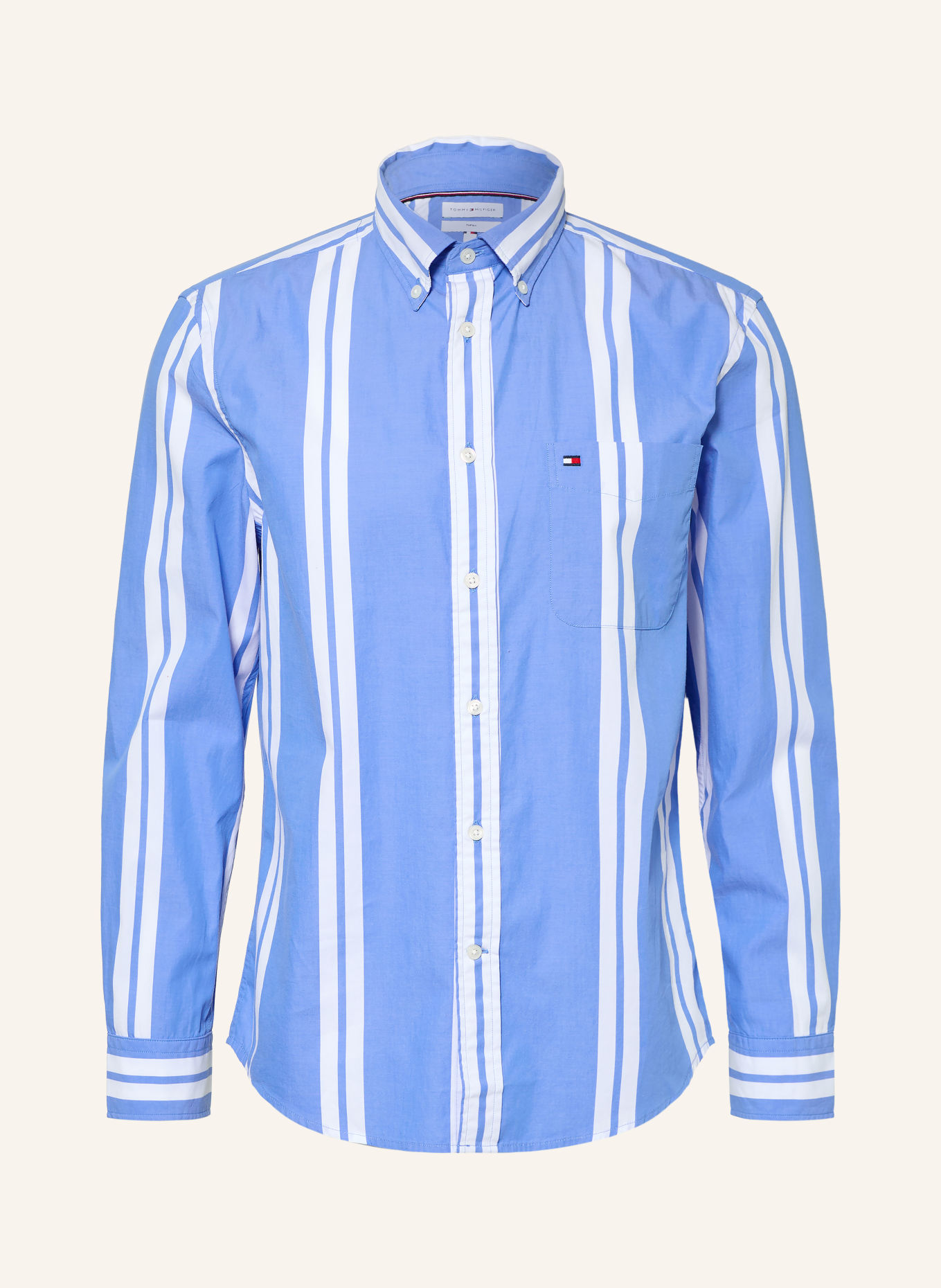 TOMMY HILFIGER Regular-Fit Shirt: BLUE / WHITE