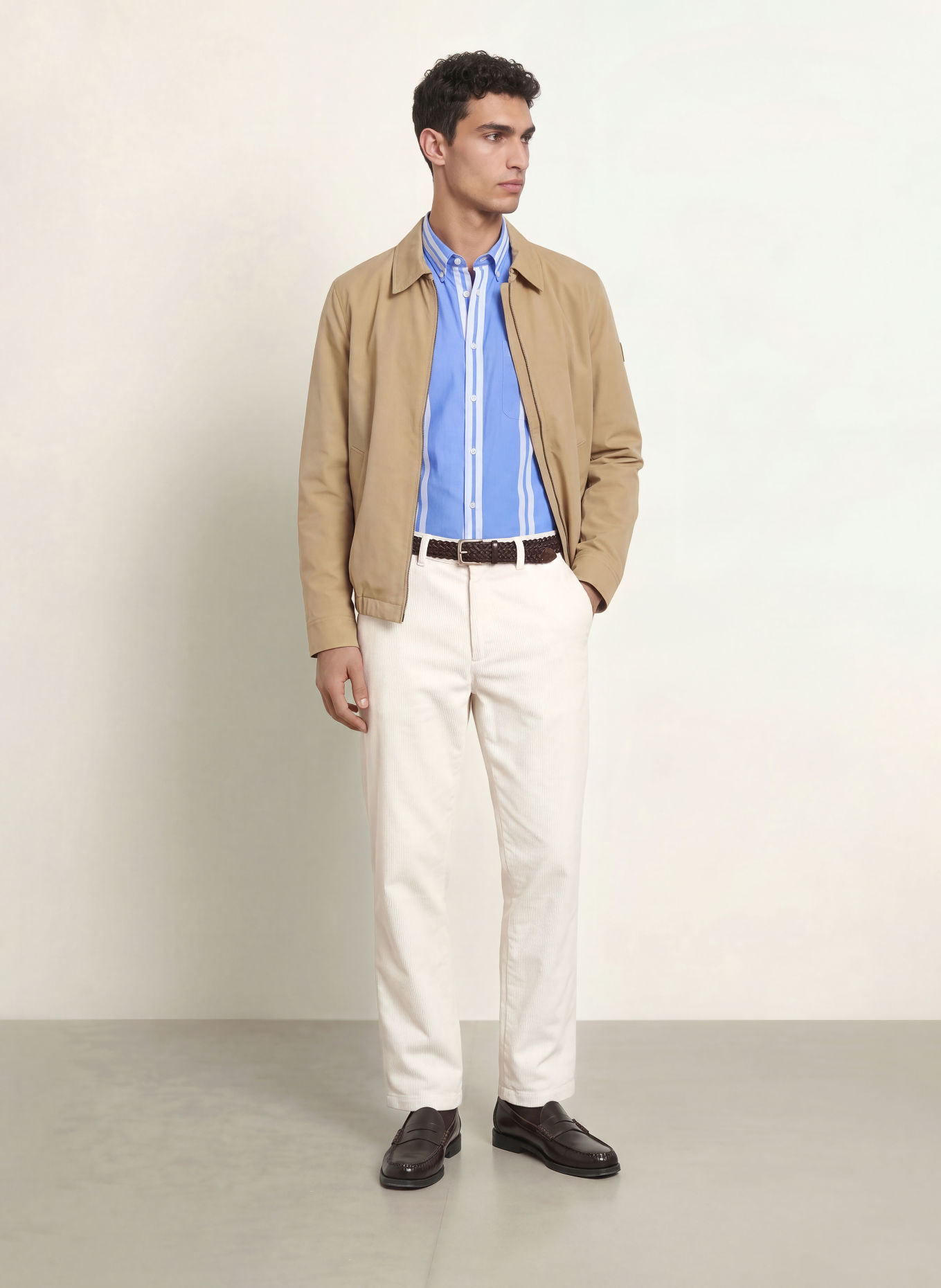 TOMMY HILFIGER Regular-Fit Shirt: BLUE / WHITE