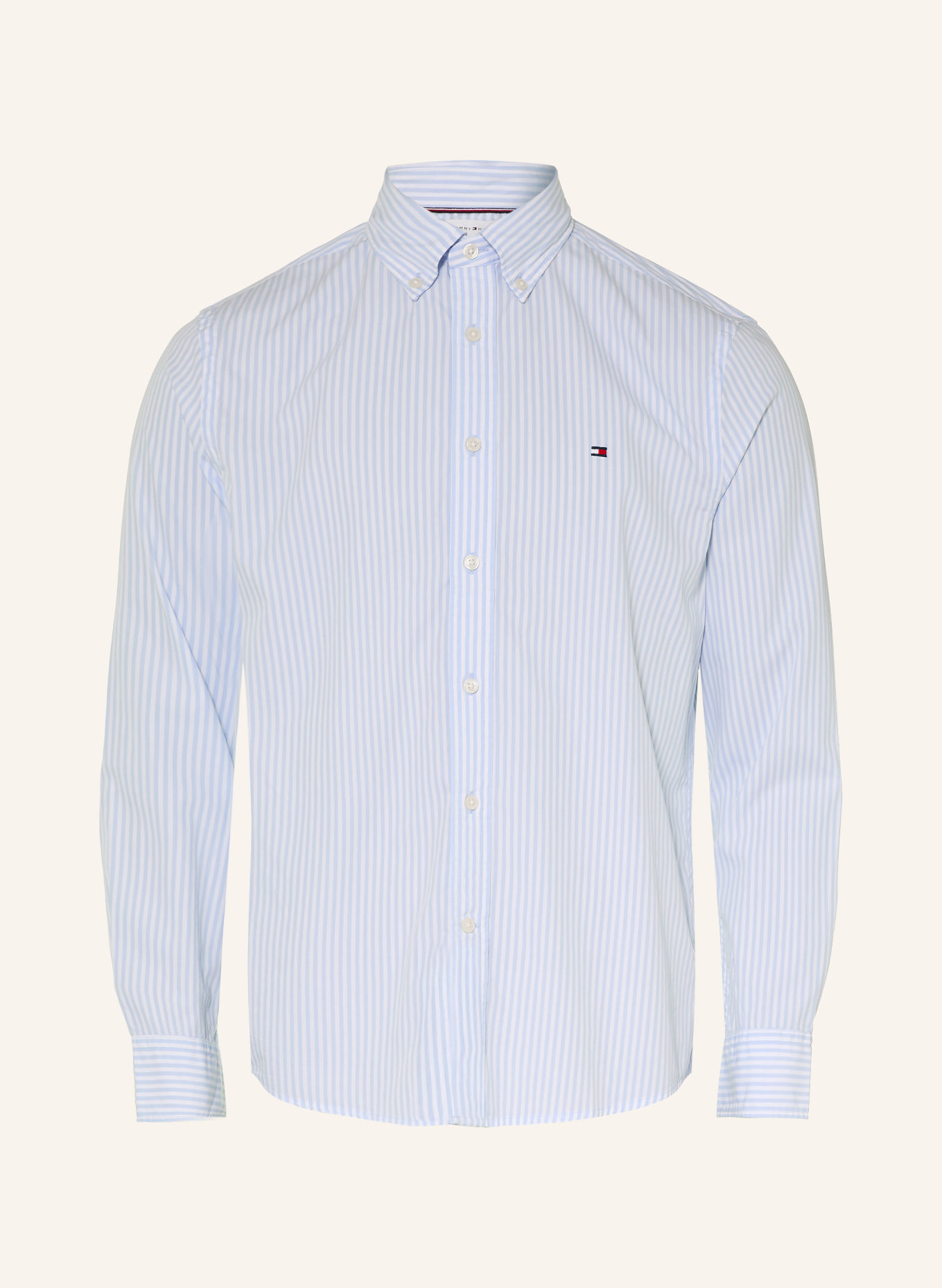 TOMMY HILFIGER Regular-Fit Shirt: LIGHT BLUE / WHITE