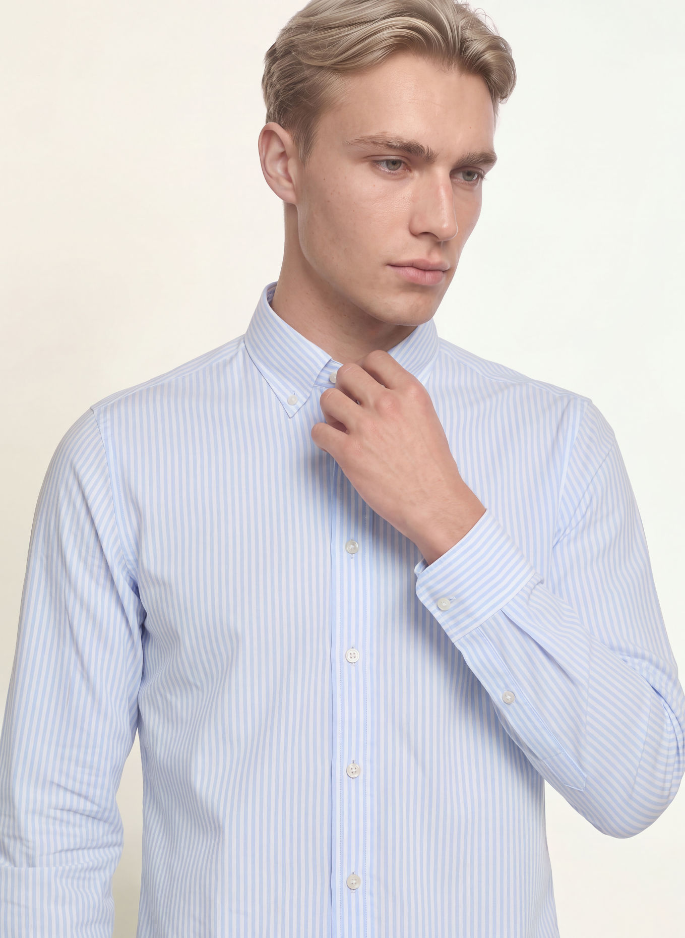 TOMMY HILFIGER Regular-Fit Shirt: LIGHT BLUE / WHITE