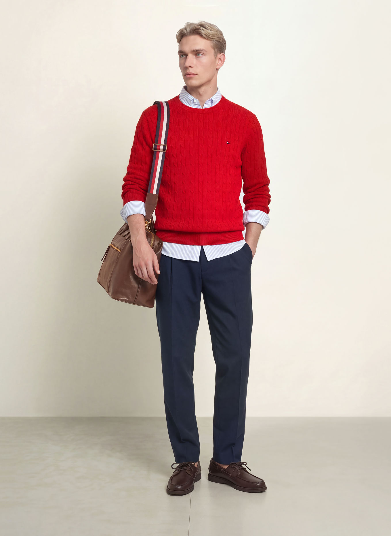 TOMMY HILFIGER Pantalon Chino coupe fuselée: BLEU FONCÉ