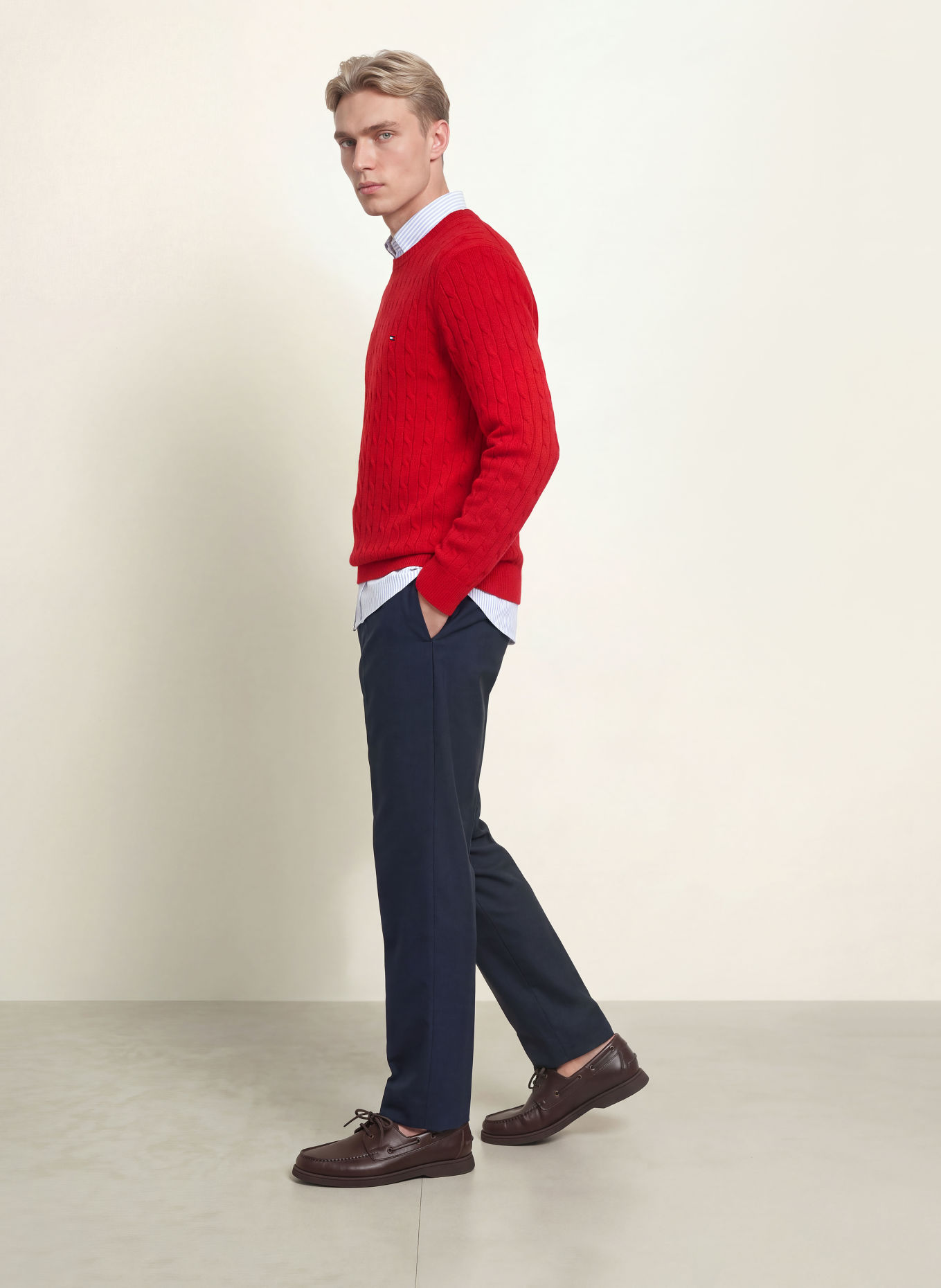 TOMMY HILFIGER Pantalon Chino coupe fuselée: BLEU FONCÉ