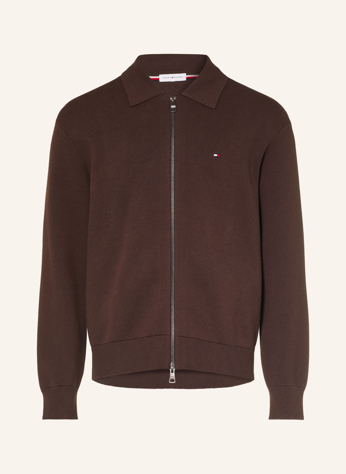 TOMMY HILFIGER Strickjacke: DUNKELBRAUN