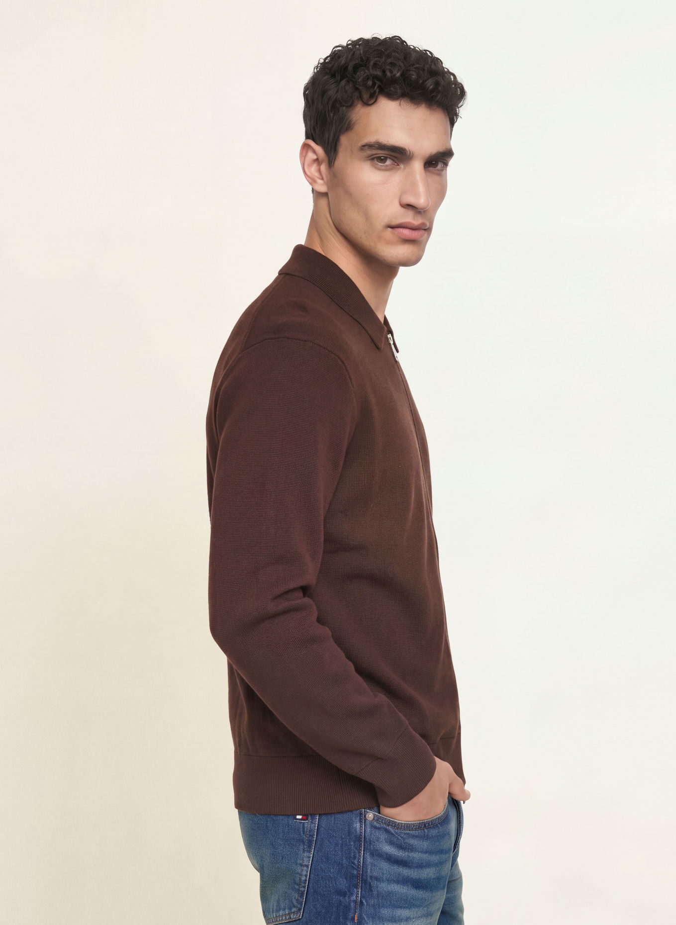 TOMMY HILFIGER Strickjacke: DUNKELBRAUN