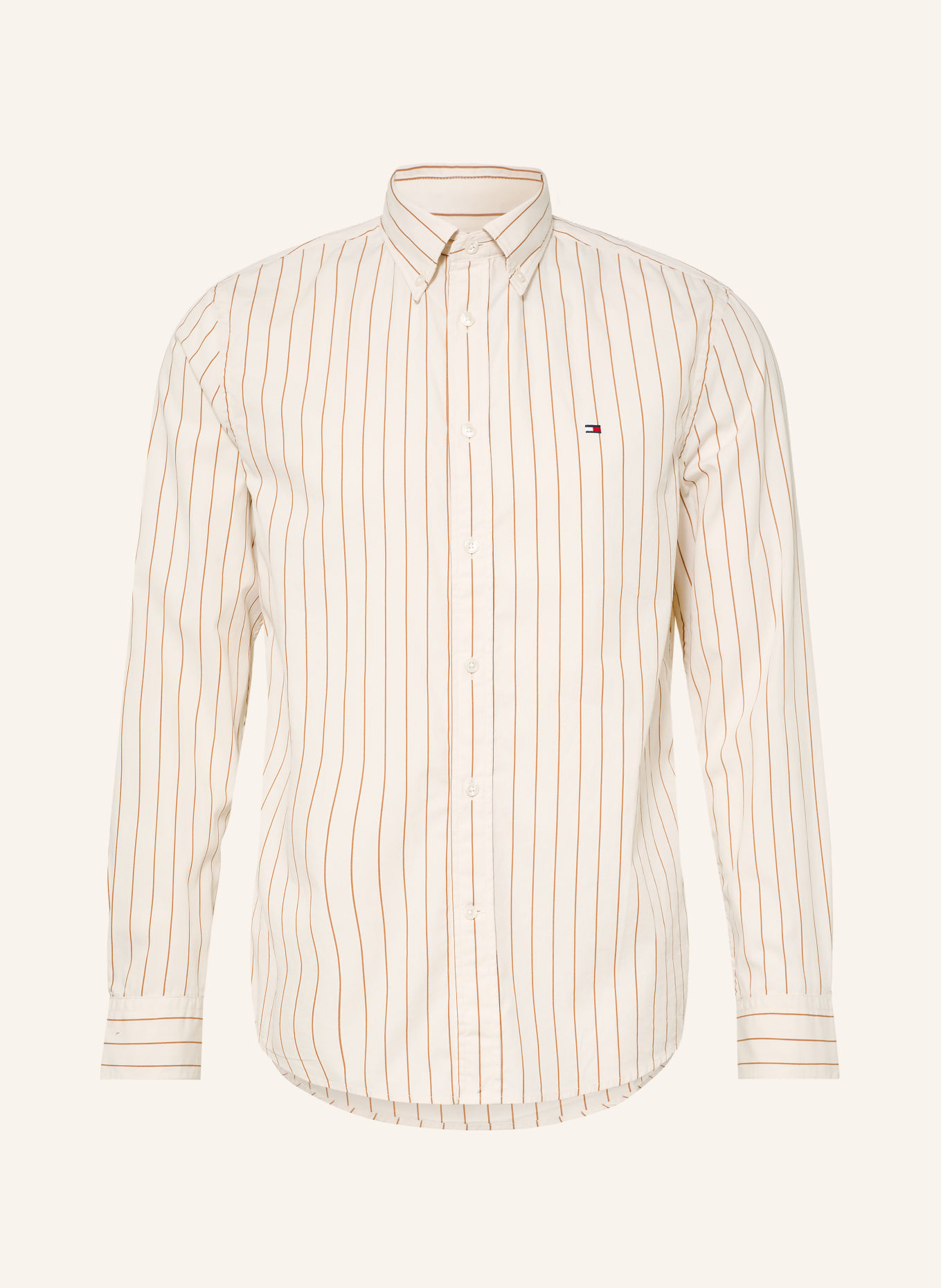 TOMMY HILFIGER Regular-Fit Shirt: CREAM / BROWN