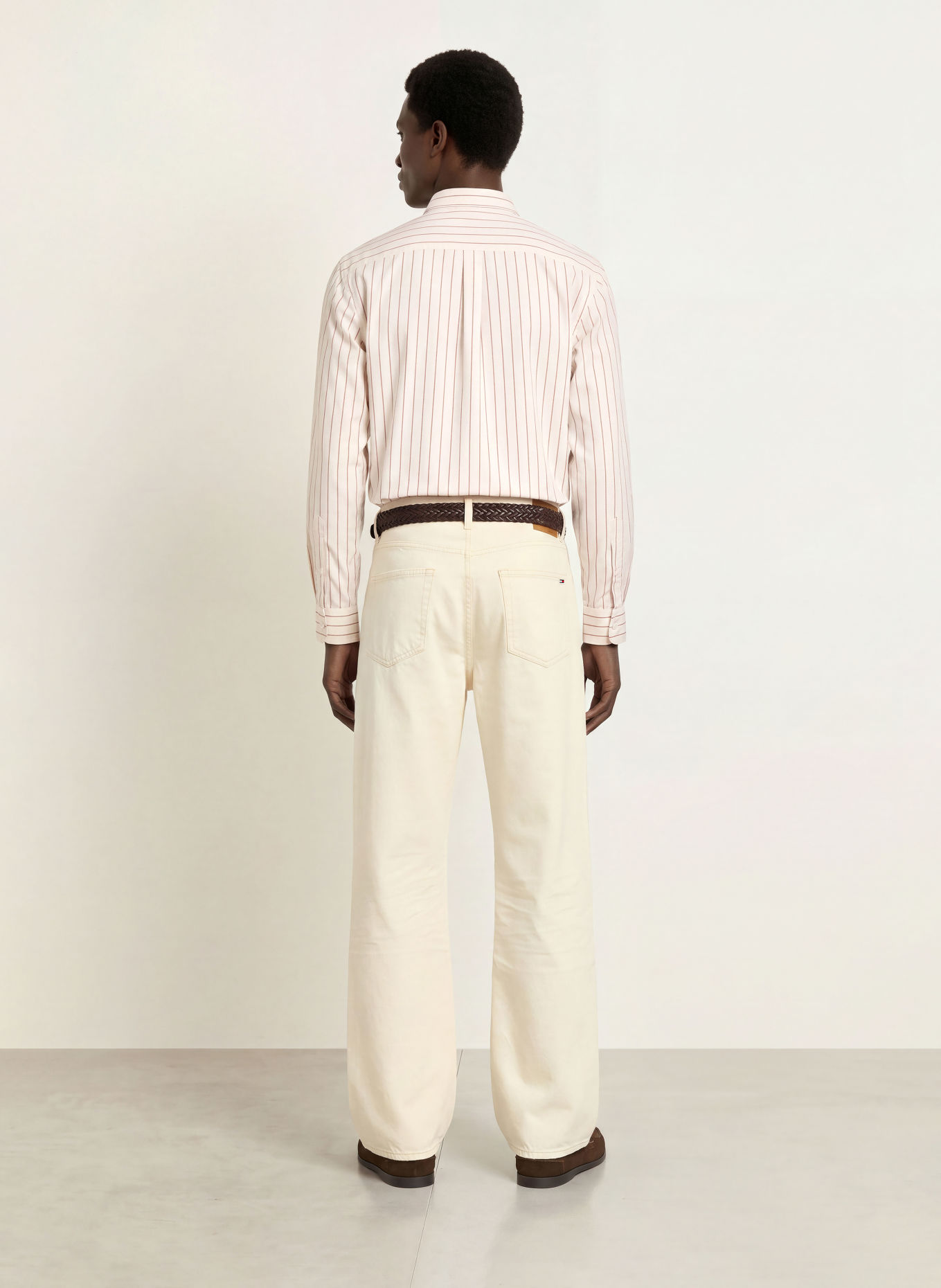 TOMMY HILFIGER Regular-Fit Shirt: CREAM / BROWN