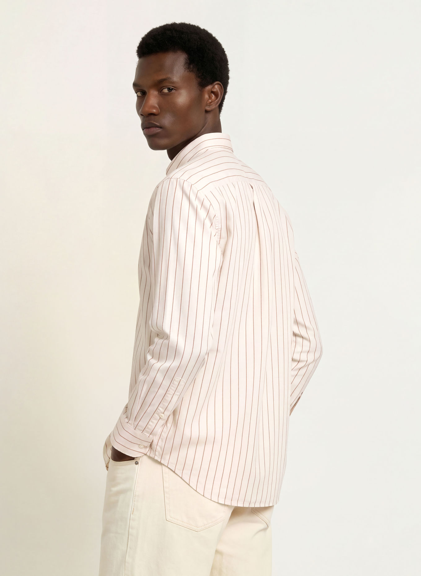 TOMMY HILFIGER Regular-Fit Shirt: CREAM / BROWN
