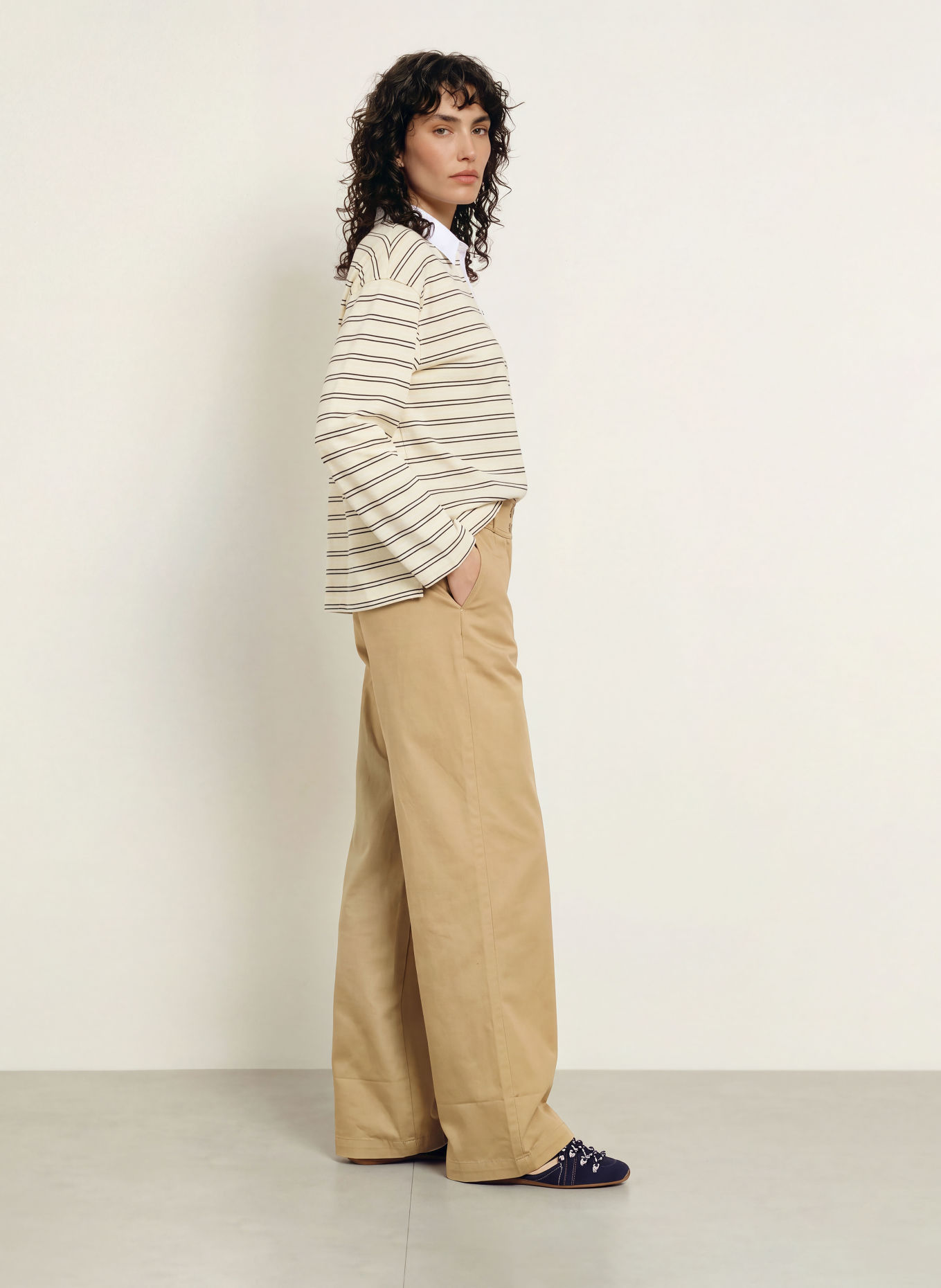 BOSS Marlenehose TAWIDE: BEIGE