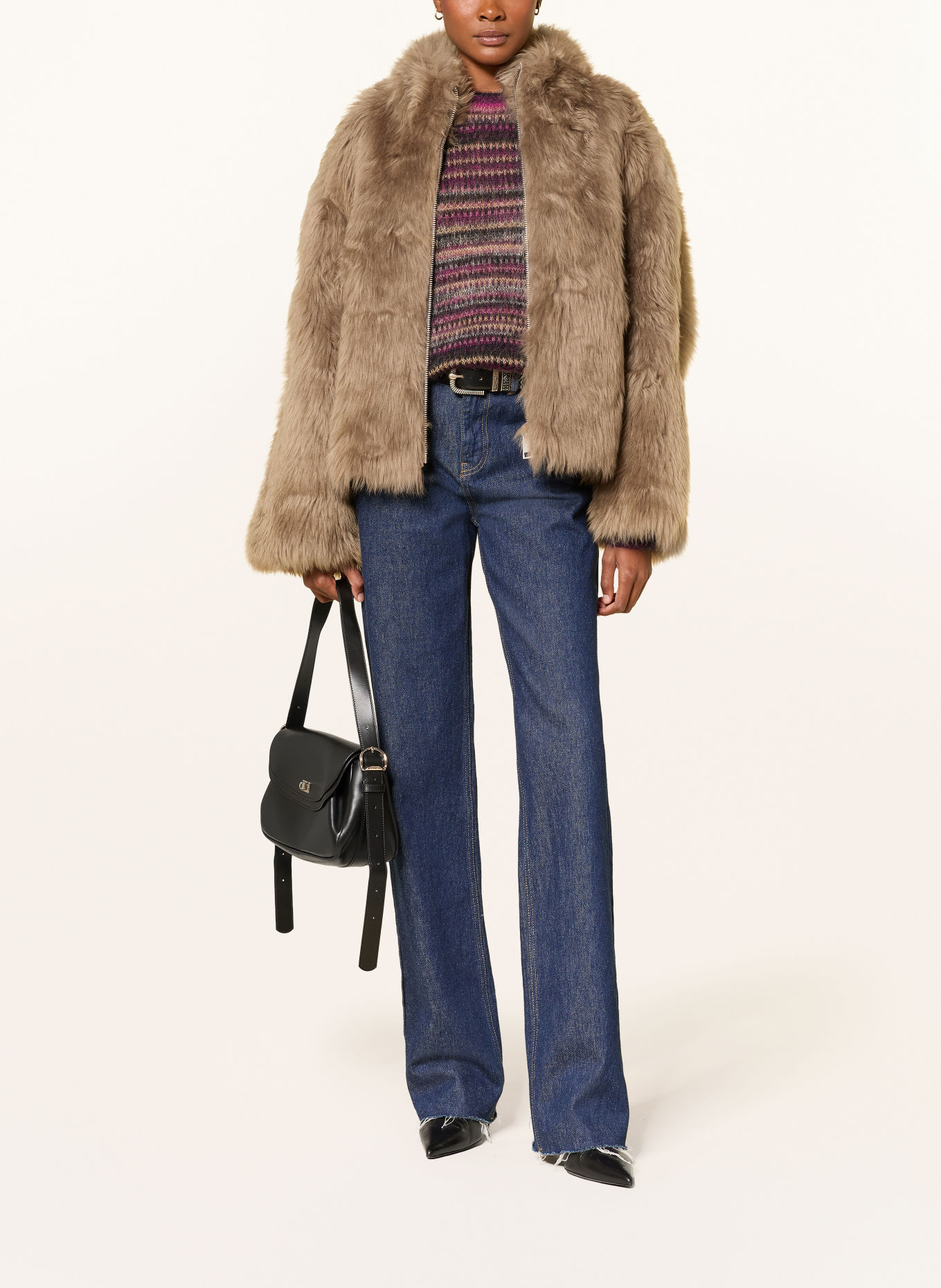 MRS & HUGS Reversible leather jacket: CAMEL