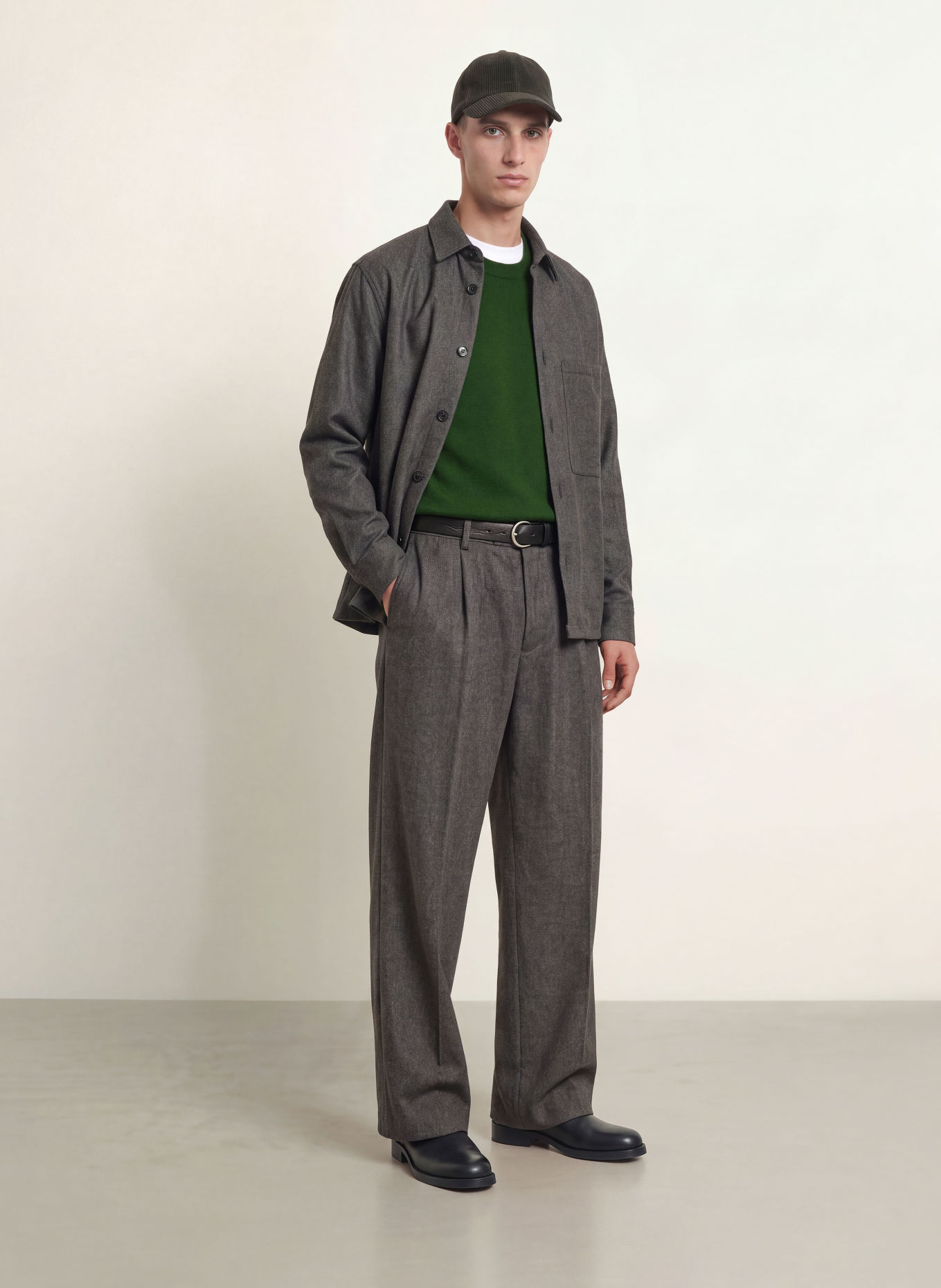 NN.07 Spodnie garniturowe KAY o luźnym kroju: 941 Dark Grey Mel