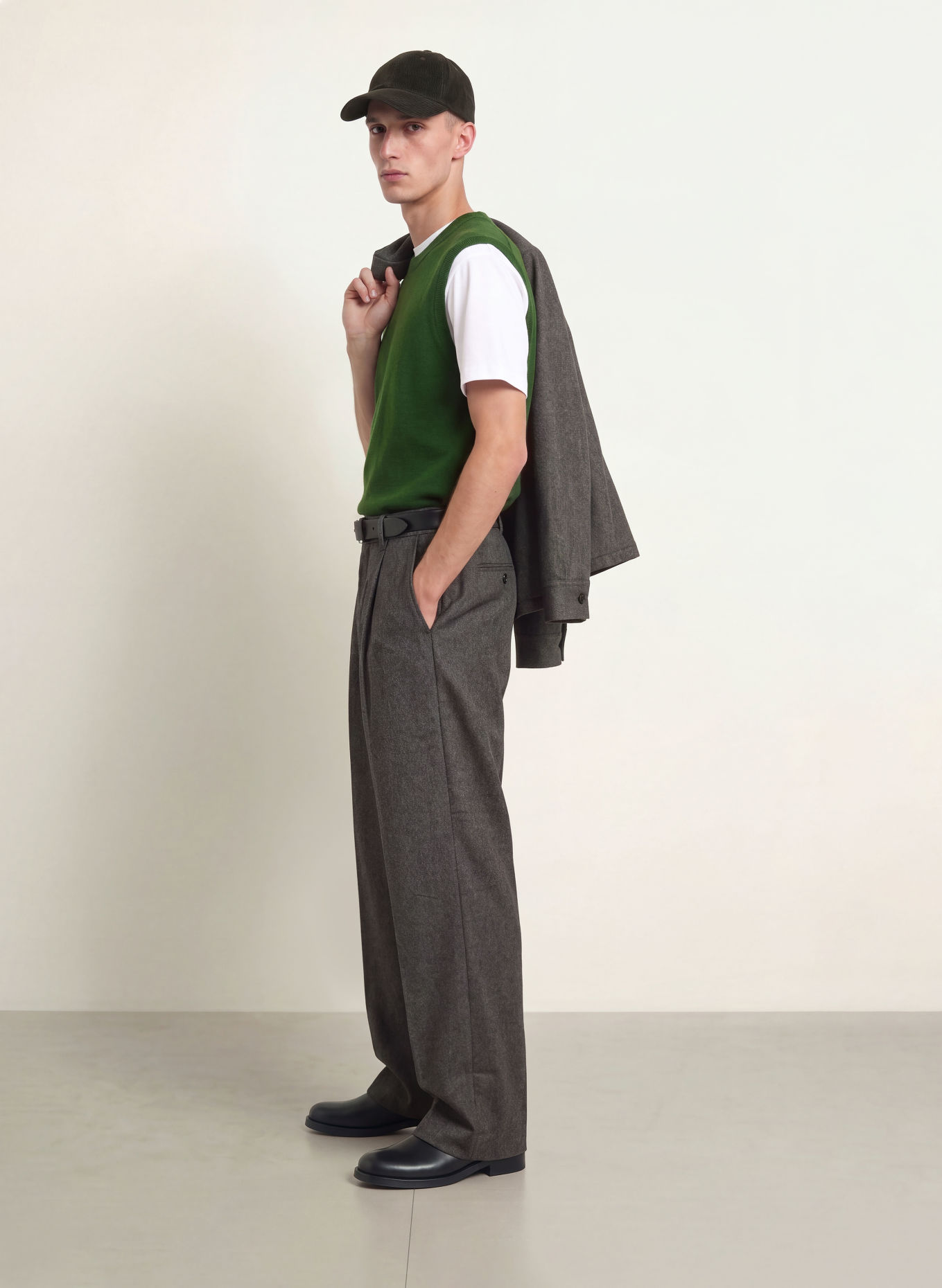 NN.07 Spodnie garniturowe KAY o luźnym kroju: 941 Dark Grey Mel