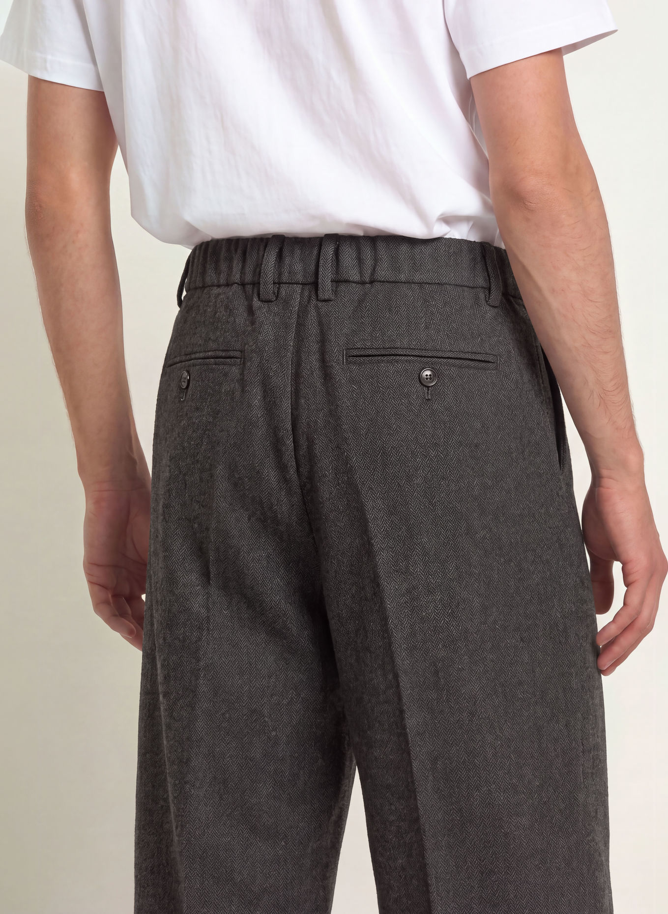 NN.07 Spodnie garniturowe KAY o luźnym kroju: 941 Dark Grey Mel