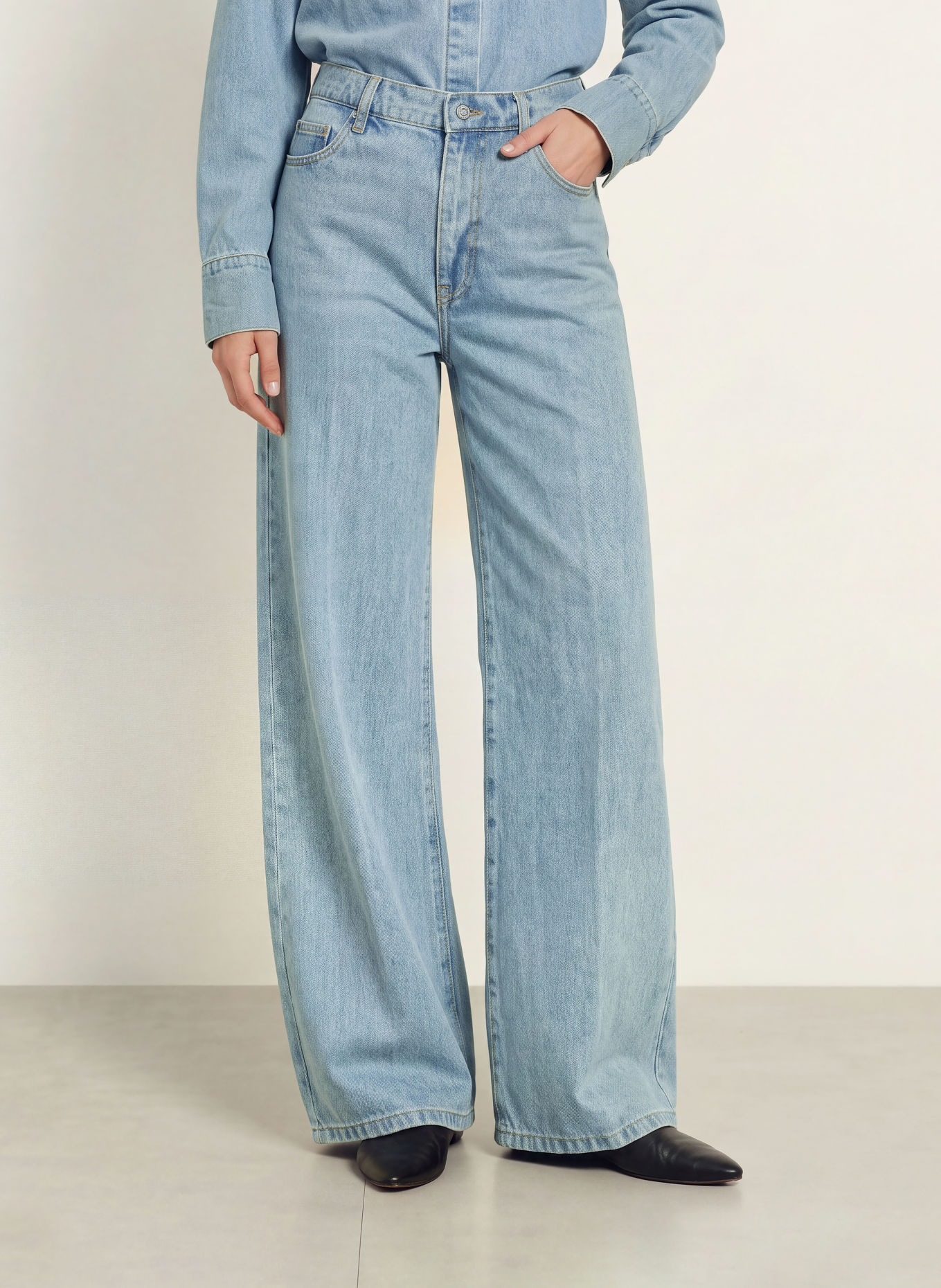 LEZU Straight jeans MIKA: MIDDLE BLUE