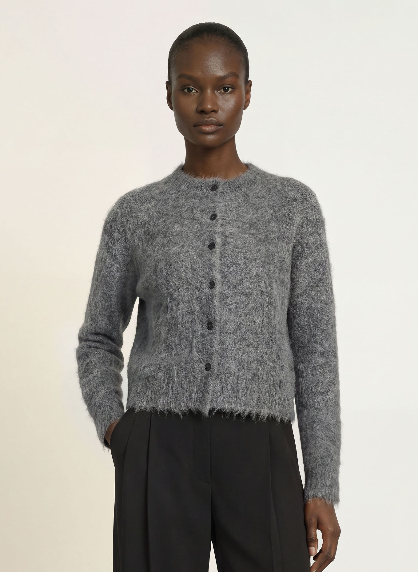 ANTONELLI firenze GARGANO Cardigan with Alpaca: GRAY