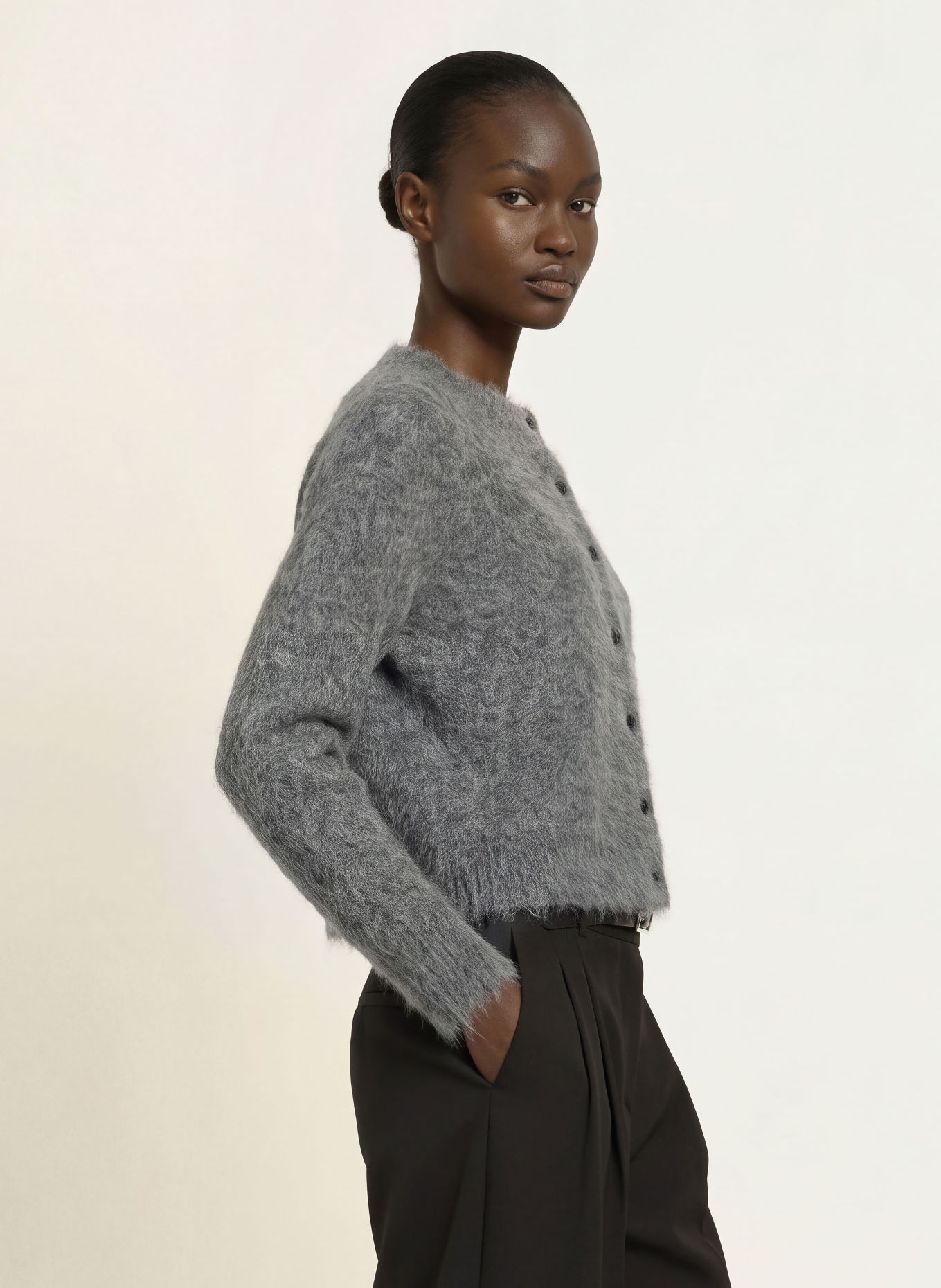ANTONELLI firenze GARGANO Cardigan with Alpaca: GRAY