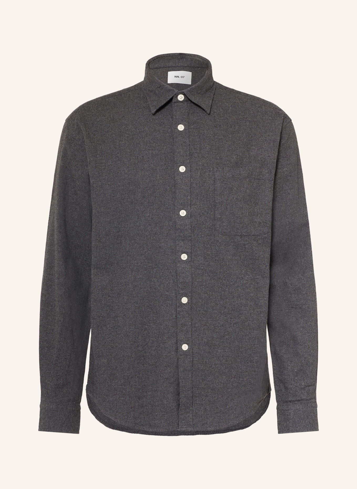 NN.07 Chemise en flanelle DINO Comfort Fit: GRIS FONCÉ