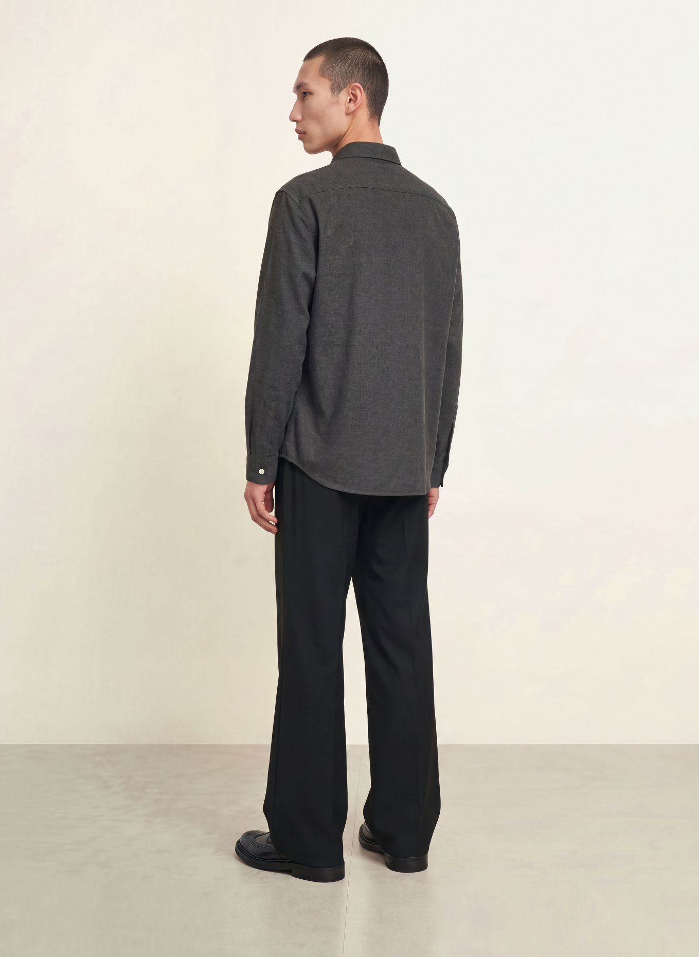 NN.07 Chemise en flanelle DINO Comfort Fit: GRIS FONCÉ