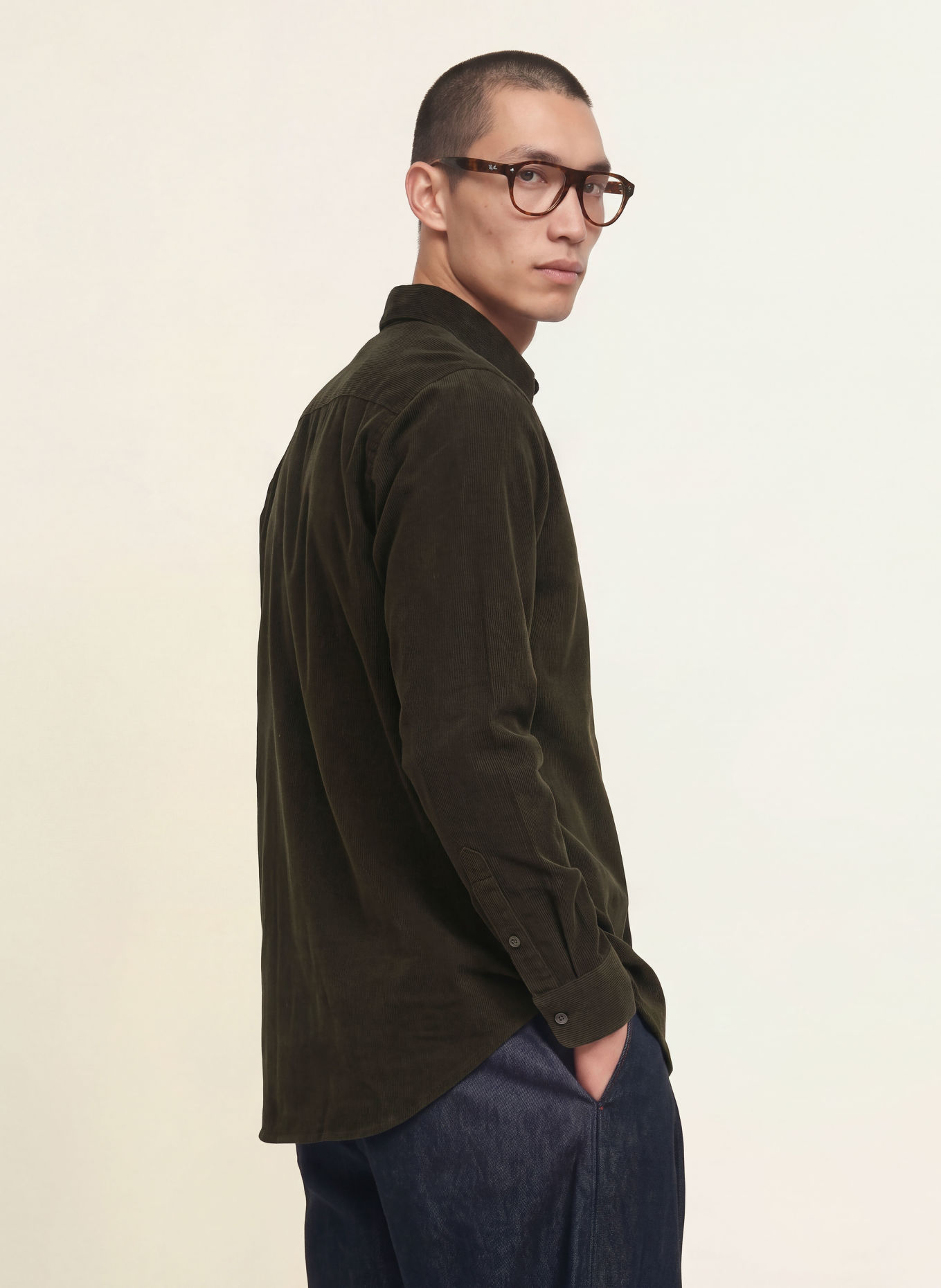 NN.07 Kordová košile ASHER Regular Fit: KHAKI