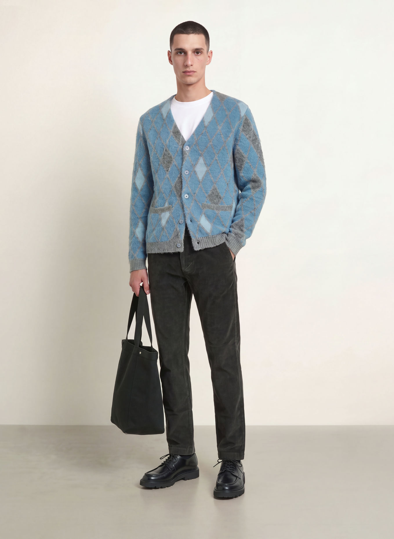 NN.07 Pantalon en velours côtelé TATE coupe slim: GRIS FONCÉ