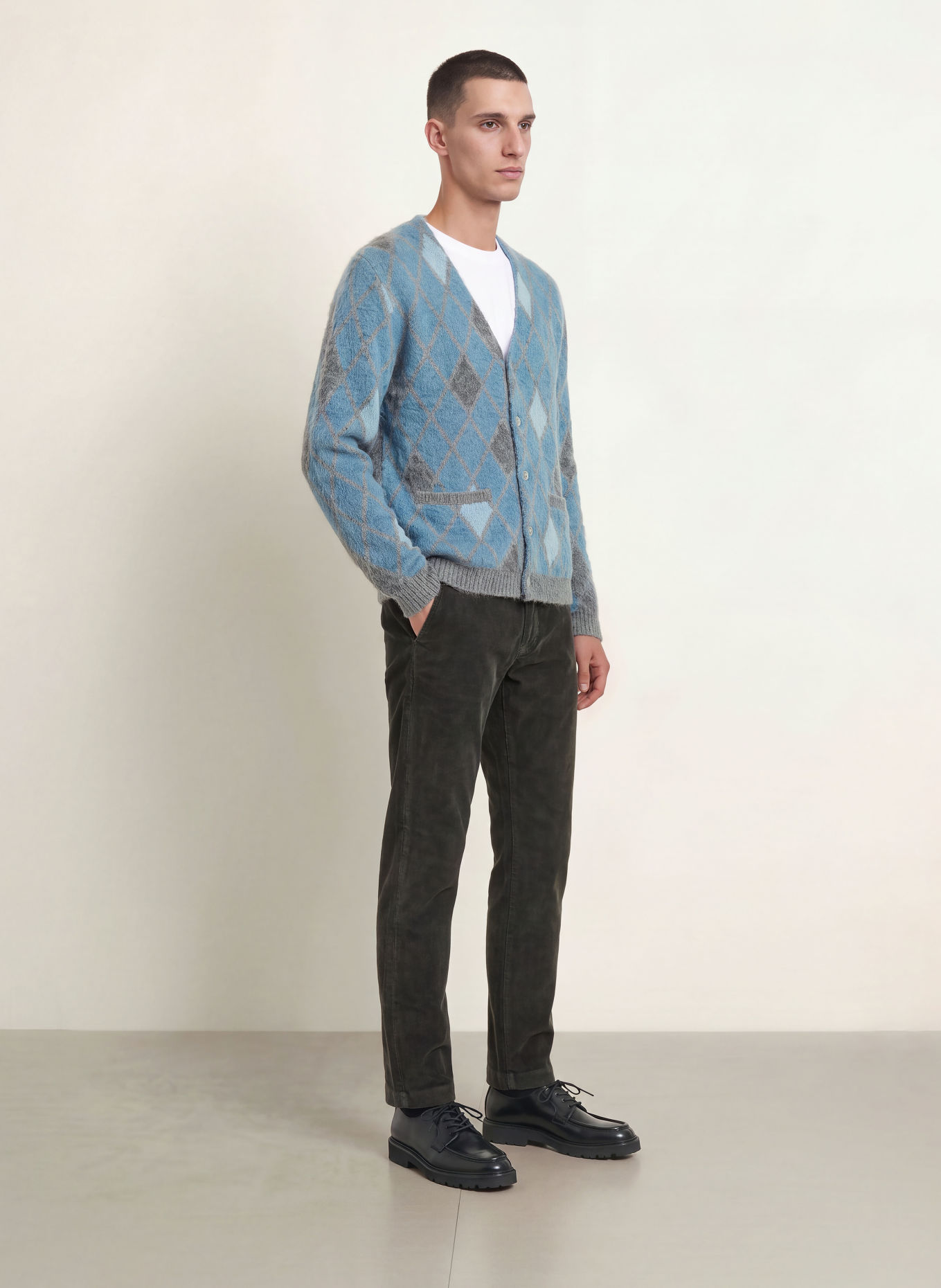 NN.07 Pantalon en velours côtelé TATE coupe slim: GRIS FONCÉ