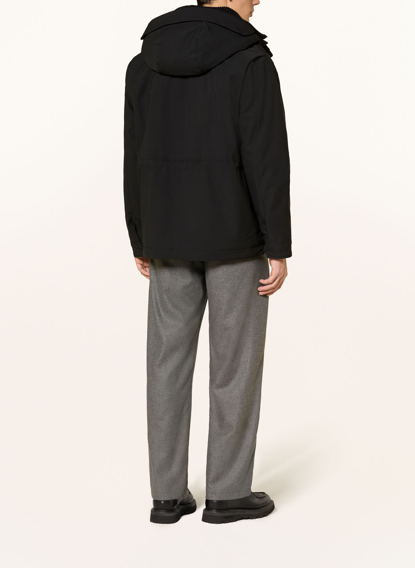 STRELLSON Fieldjacket mit abnehmbarer Kapuze: SCHWARZ