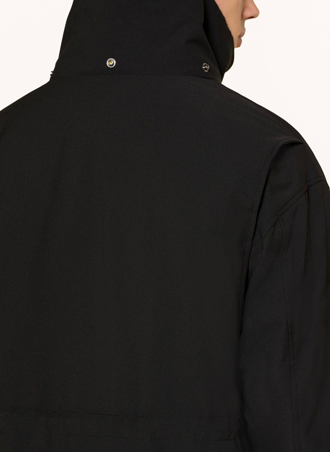 STRELLSON Fieldjacket mit abnehmbarer Kapuze: SCHWARZ