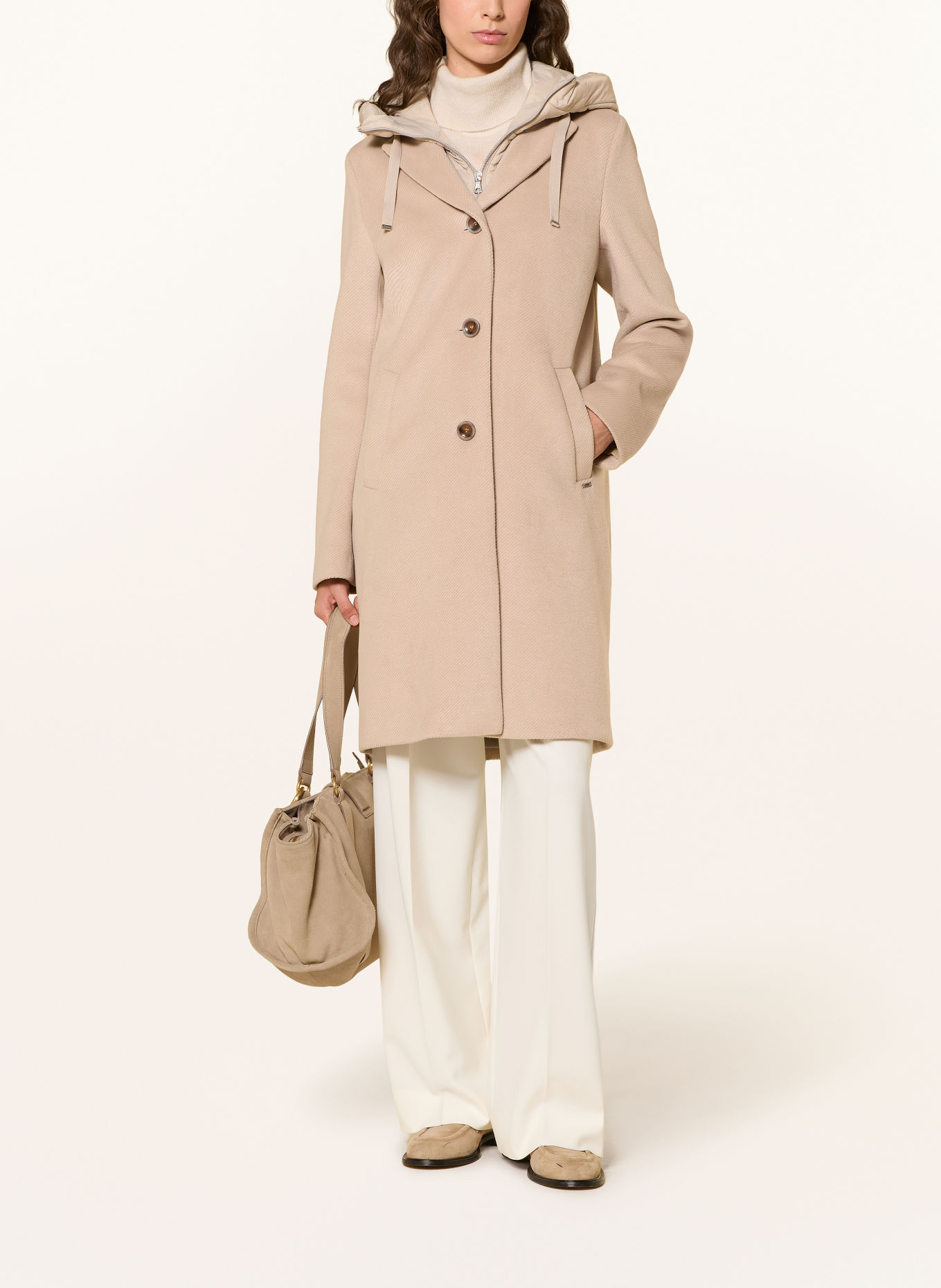 CINQUE Veste CIMIRACLE avec rabat amovible: BEIGE