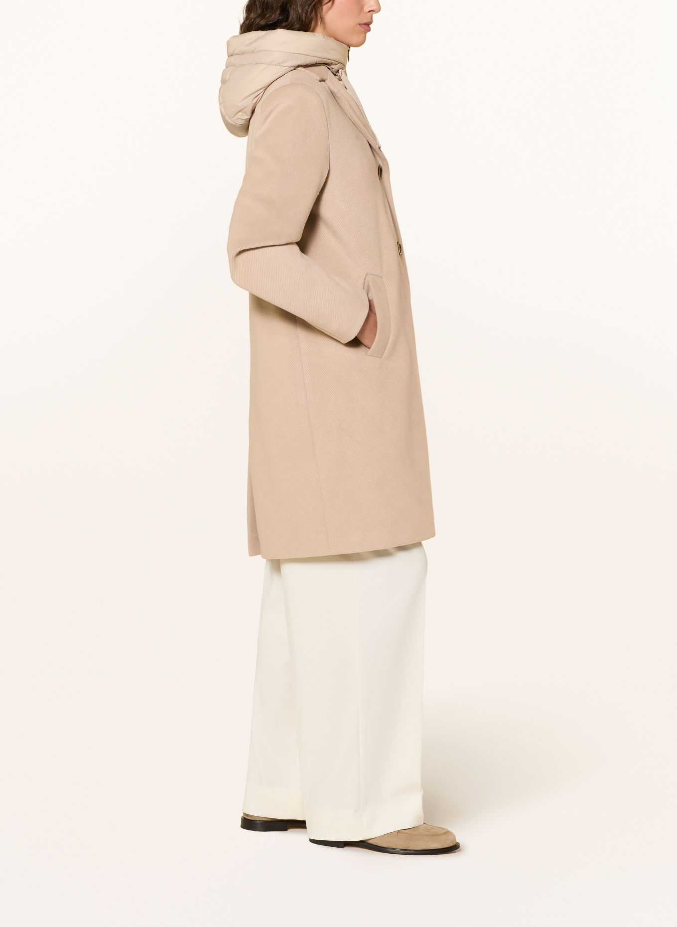 CINQUE Veste CIMIRACLE avec rabat amovible: BEIGE