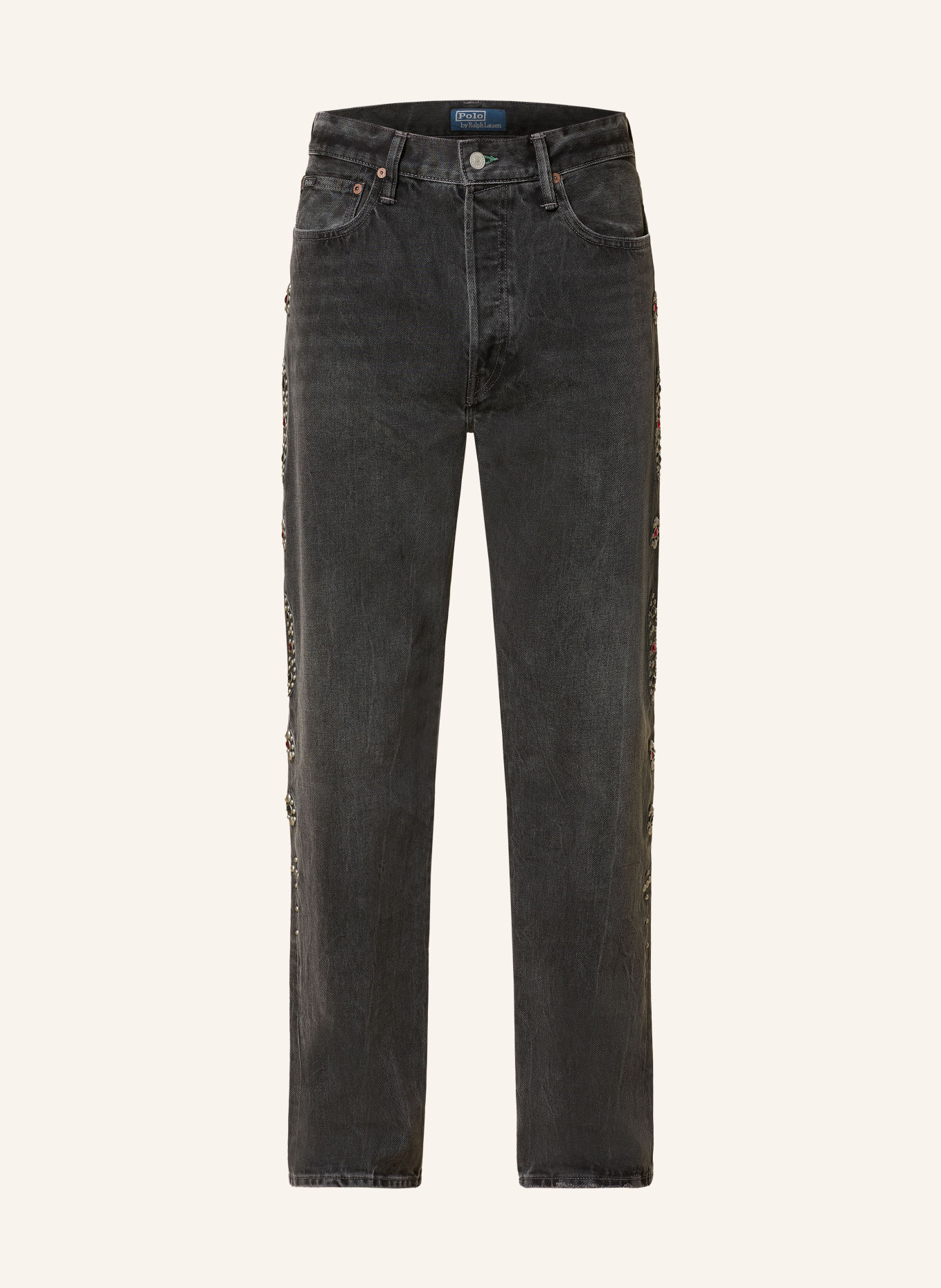 POLO RALPH LAUREN Jean droit avec rivets: 001 SHOTWELL