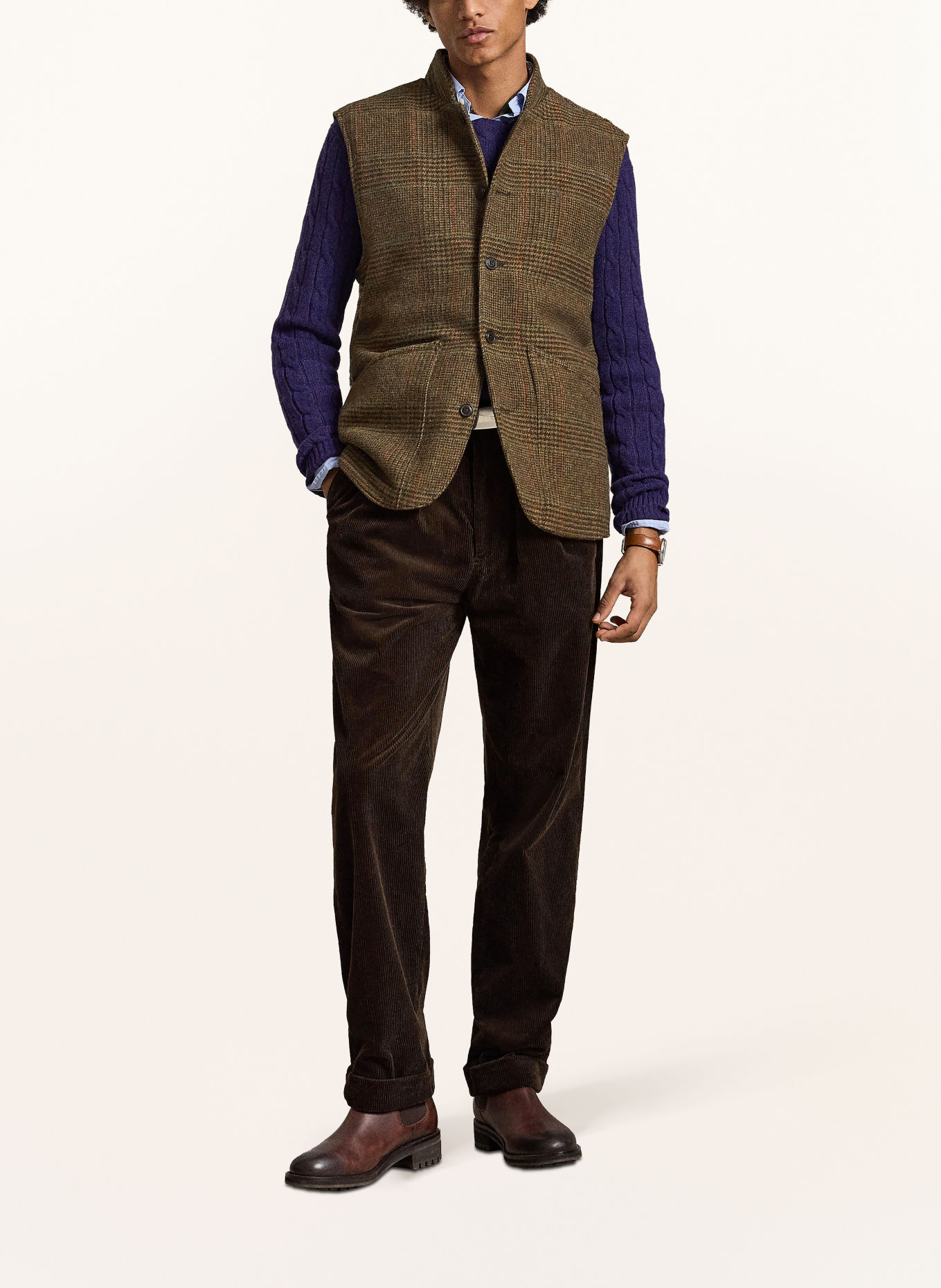 POLO RALPH LAUREN Veste sans manches: KAKI / ROUGE FONCÉ / VERT